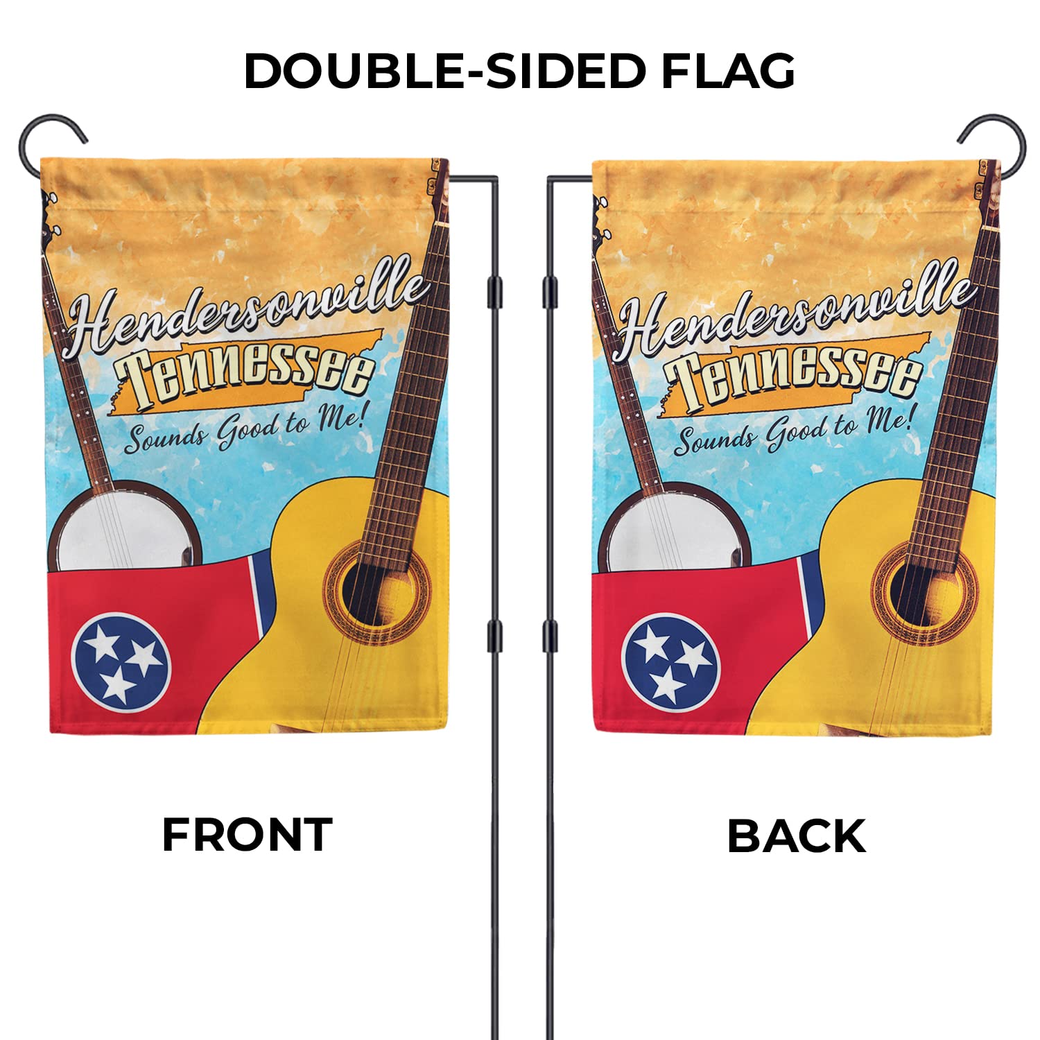 Double-Sided Hendersonville Tennessee Garden Flag 12.5x18 Inches - Outdoor Yard Decorative Tennessee State Flag, Hometown Pride Gift - Made in USA - Perfect for Porch Decor, Patio Display & Seasonal Home Decoration