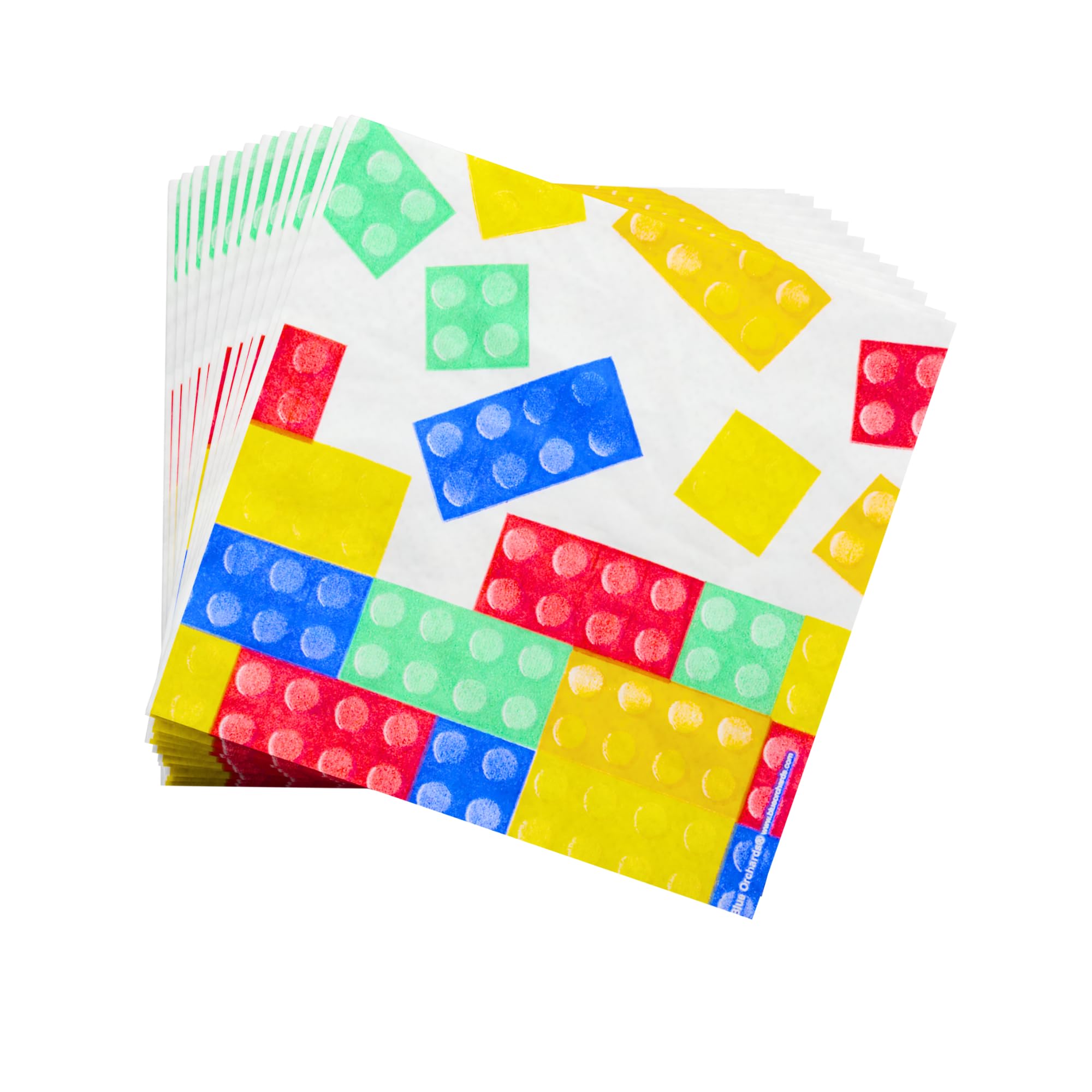 Building Block Deluxe Party Supplies Pack (137 Pieces for 16 Guests) - Brick Themed Party Decorations, Gamer Birthday Party Kit, Minecraft Inspired Blocks, Kids Construction Birthday Decor - Perfect for Lego Parties, Baby Showers & Classroom Activities