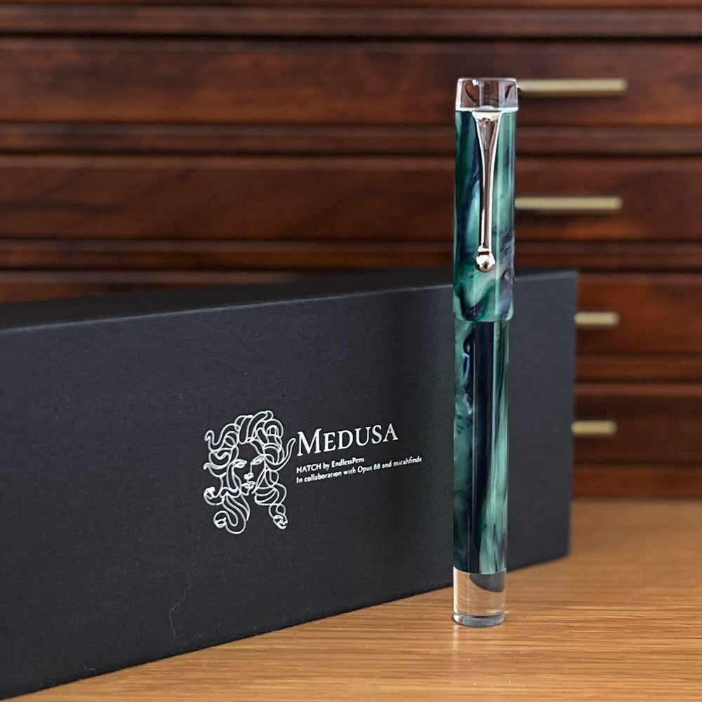 Opus 88 Micahfinds Medusa Fountain Pen - Premium Japanese Eyedropper Fountain Pen with Unique Design for Calligraphy, Journaling & Gift Giving