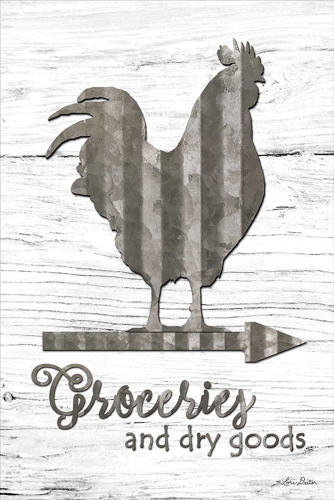 PDXLD1228LARGE Vintage Groceries Wall Art Print - 24x36 Inch Multi-Color Poster - Perfect for Kitchen Decor, Diner Style, Retro Home & Cafe Wall Decoration