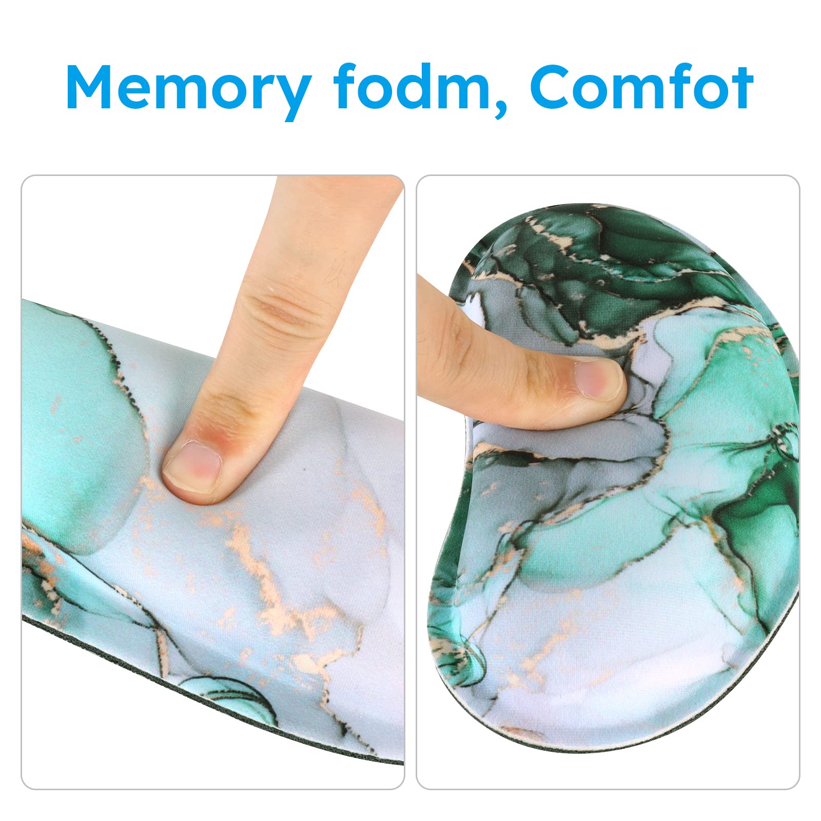 iCasso Gaming Mouse Pad Set - XXL Memory Foam Desk Mat with Wrist Rest for Pain Relief (35.4x15.7in) - Perfect for PC Gamers & Office Work