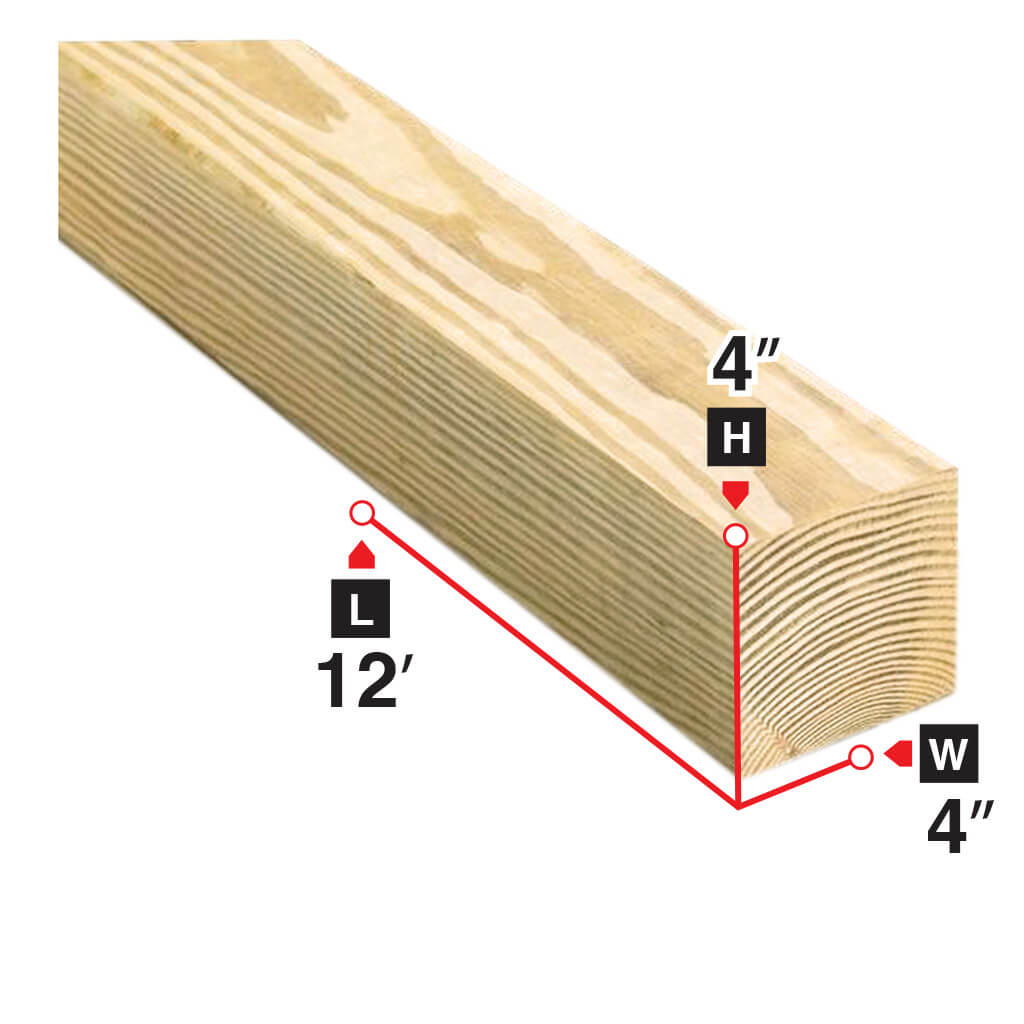 4x4x12 ft Spruce Lumber - Premium Quality Wood for DIY Projects, Fencing, and Outdoor Construction | Perfect for Decks, Pergolas, and Garden Structures