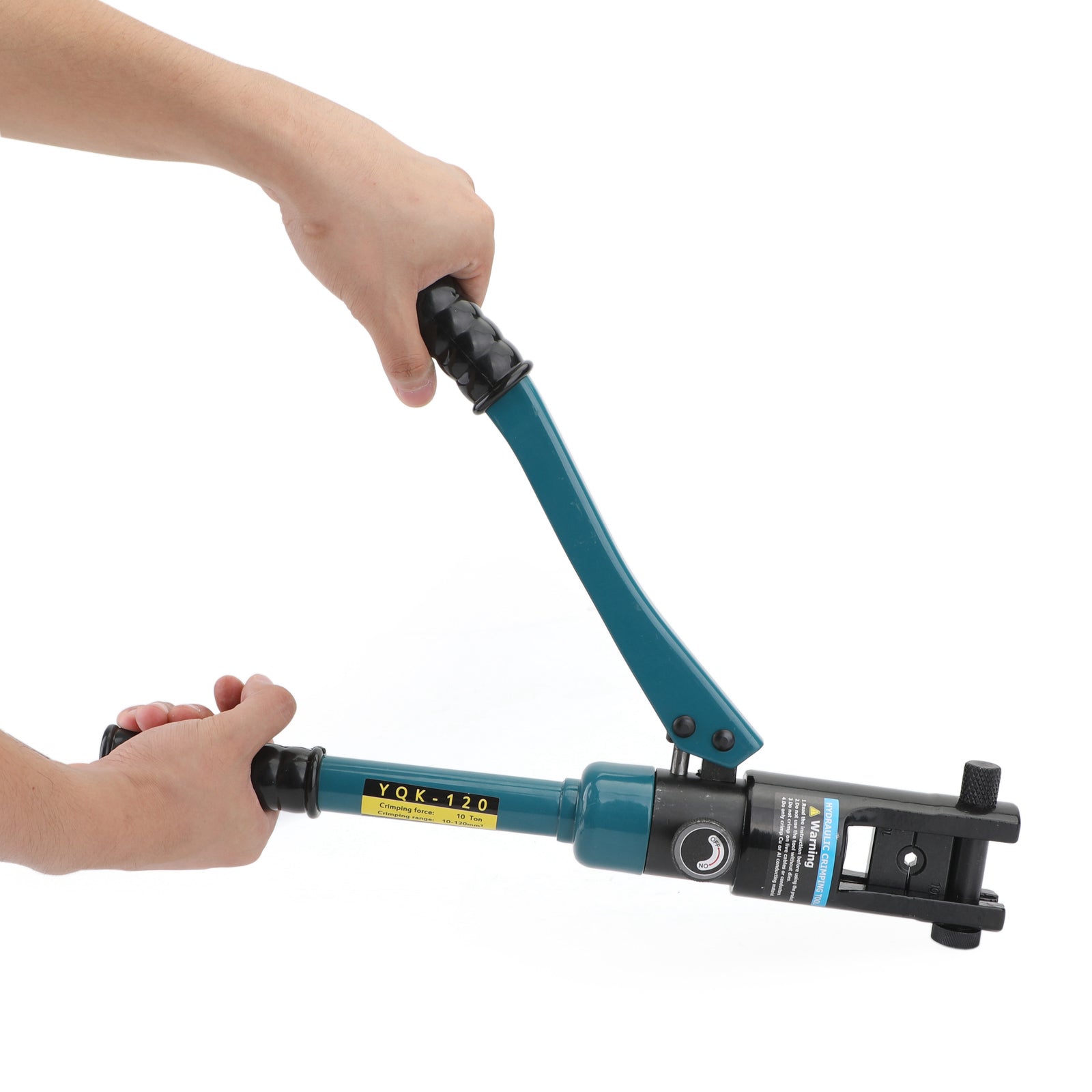10T Hydraulic Wire Crimper with 8 Black Dies - Professional Battery Cable Lug Terminal Crimping Tool for Automotive, Marine, and Electrical Applications