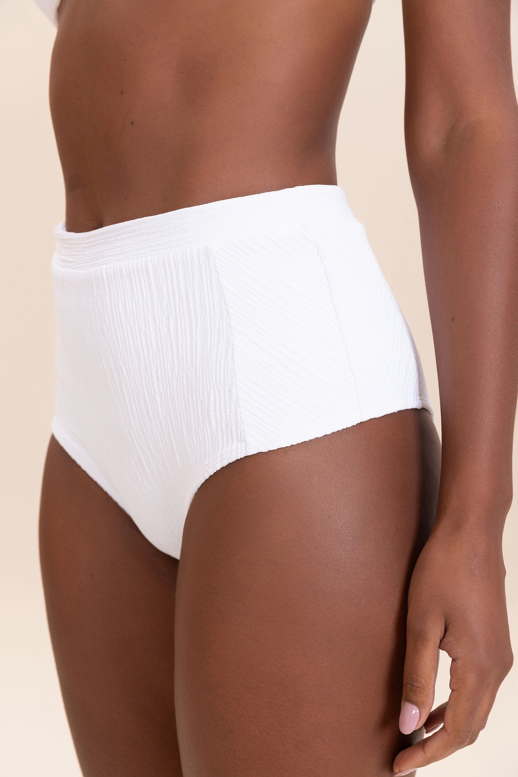 Women's Sexy High Waisted Curl Hot Pant Bikini Bottom - Retro Swimwear for Beach, Pool & Summer Vacations