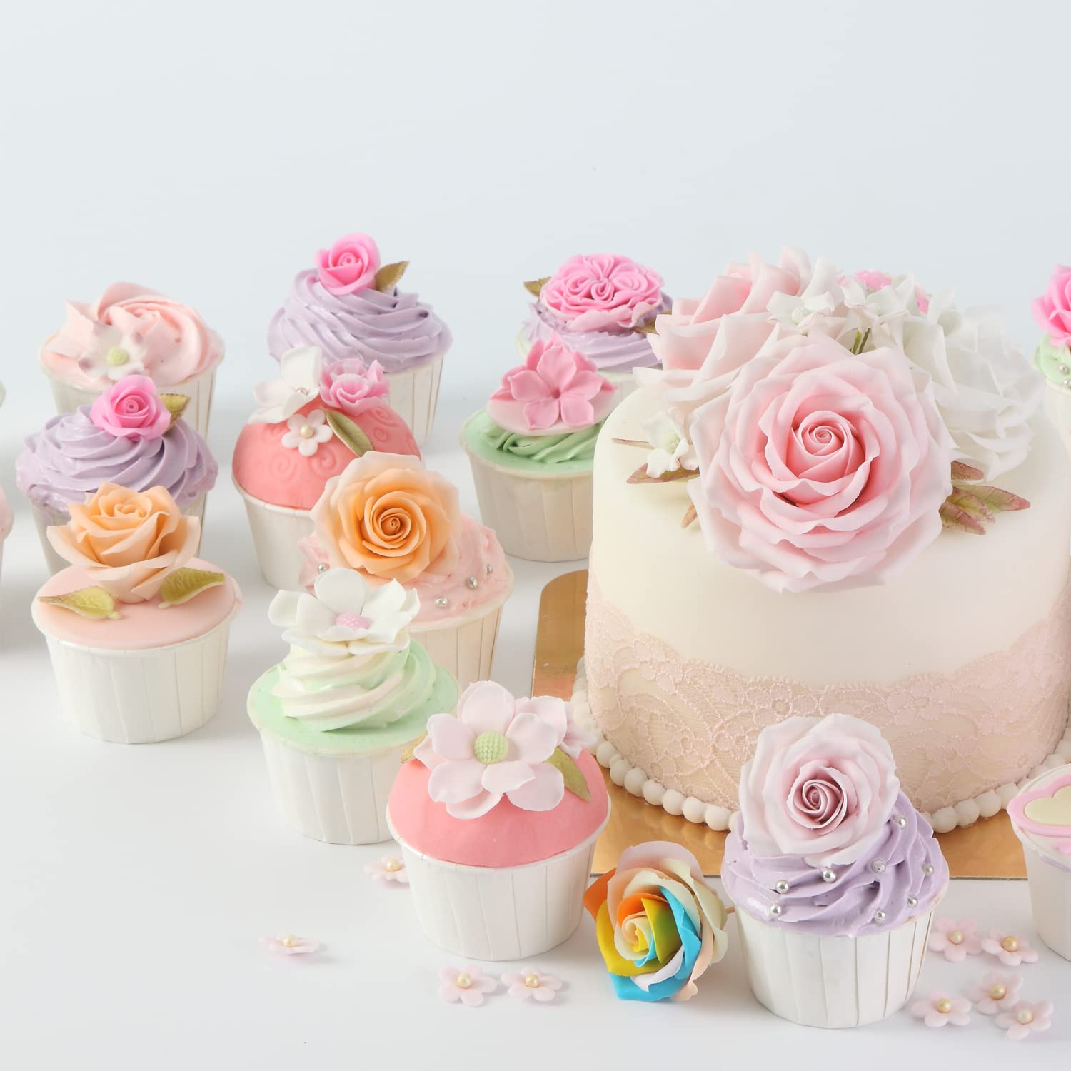 5Pcs Mother's Day Fondant Molds Set - Best Mom Baking Silicone Molds for Cupcakes, Chocolate, Candy Making (I Love Mom, Rose Tulip, Mother & Child Designs) - Perfect DIY Gift for Mothers Day, Birthday, Party Dessert Decorations