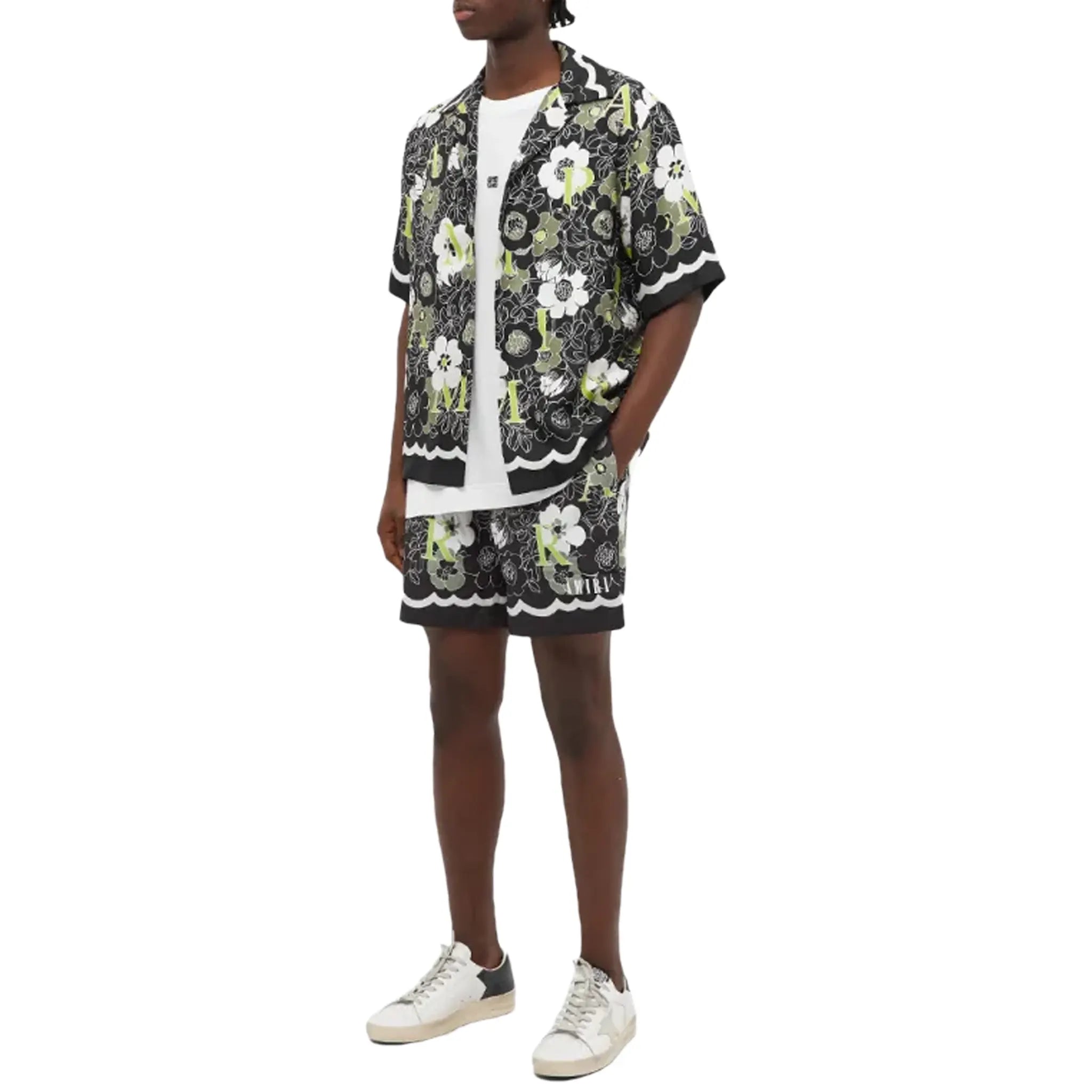 Amiri Black Flower Swim Shorts for Men - Stylish & Comfortable Beachwear for Swimming, Vacation & Summer Outfits