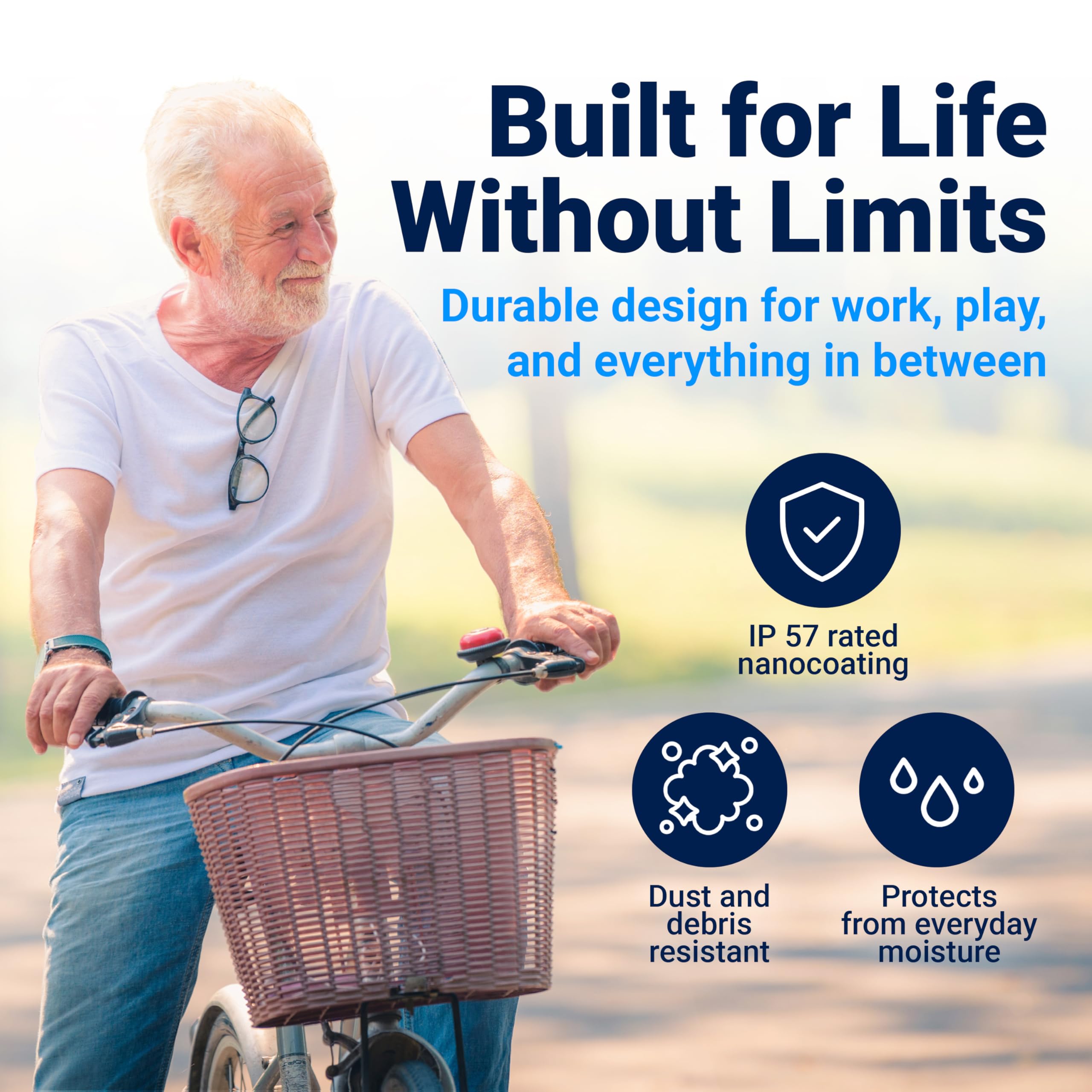 Mach I Pro Wireless OTC Bluetooth Hearing Aids for Adults & Seniors - Rechargeable, Noise Cancelling, Nearly Invisible - Compatible with iOS/Android for Streaming Calls - FSA/HSA Eligible - Perfect for TV Watching, Phone Conversations & Outdoor Activities (Beige)