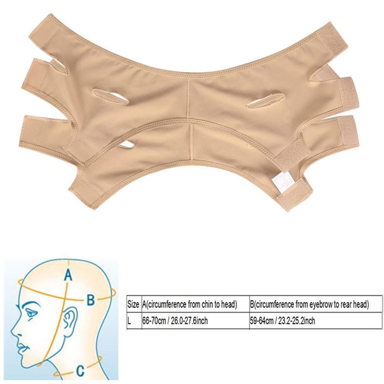 V Line Face Slimming Belt - Anti Wrinkle Chin Lift Strap & Cheek Contour Mask for Women (Size L) | Facial Slimming & Jawline Definition | Perfect for Daily Use, Yoga, or Sleep