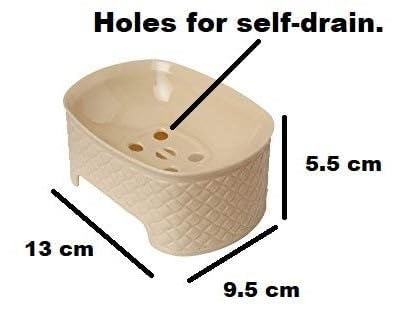 CSM Soap Holder Stand - Self Draining Soap Dish for Shower, Bathroom, Kitchen & Bathtub - Plastic Soap Case with Drainage Holes (Set of 4, Multicolor) - Perfect for Keeping Countertops Dry & Organized in Wet Areas