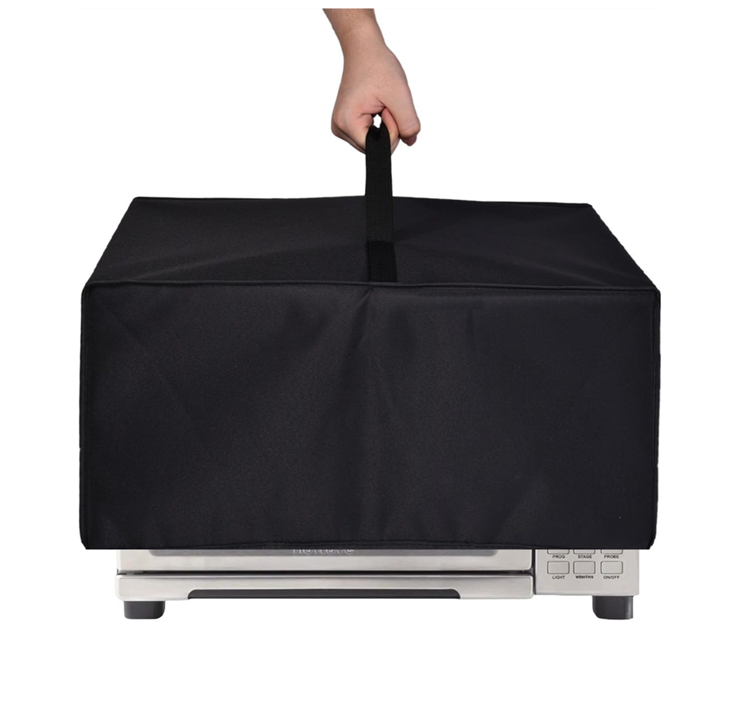 Premium Heavy-Duty Fabric Toaster Oven Dust Cover - Compatible with Nuwave Bravo & Bravo XL Pro 30QT Air Fryer Toaster Oven (Black) | Protective Cover for Countertop Appliances, Kitchen Storage & Dust Protection