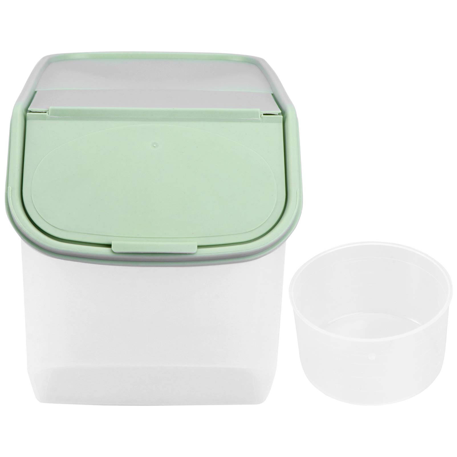 Large Airtight Rice Storage Bin & Cereal Container - 10L Food Storage Dispenser for Flour, Sugar, Baking Supplies - BPA-Free Kitchen Pantry Organizer (Green) | Perfect for Meal Prep & Bulk Food Storage