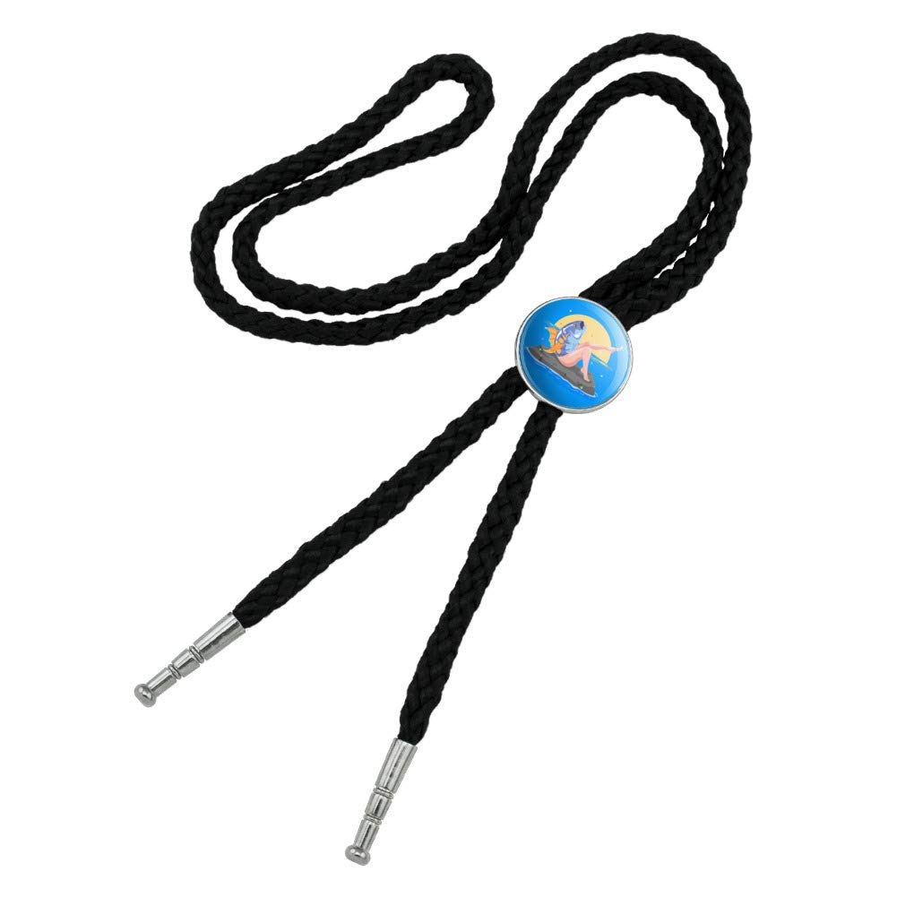 Unique Reverse Mermaid with Tuna Head Western Cowboy Bolo Tie - Southwestern Style Neckwear for Men | Perfect for Rodeos, Country Weddings & Western Fashion