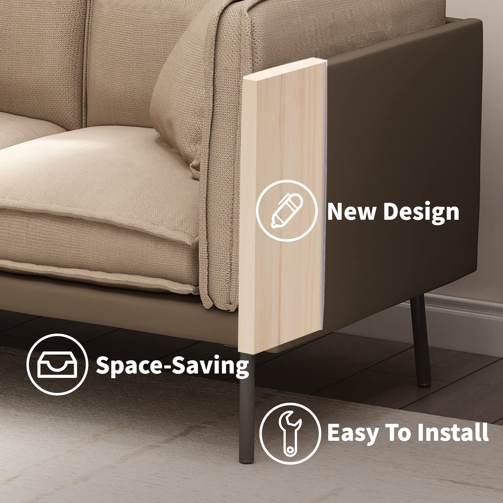 BALUS Loveseat Sofa Couch - Genuine Faux Leather Small Space Furniture for Bedroom & Living Room | Compact Modern Design for Apartments, Dorms & Cozy Spaces