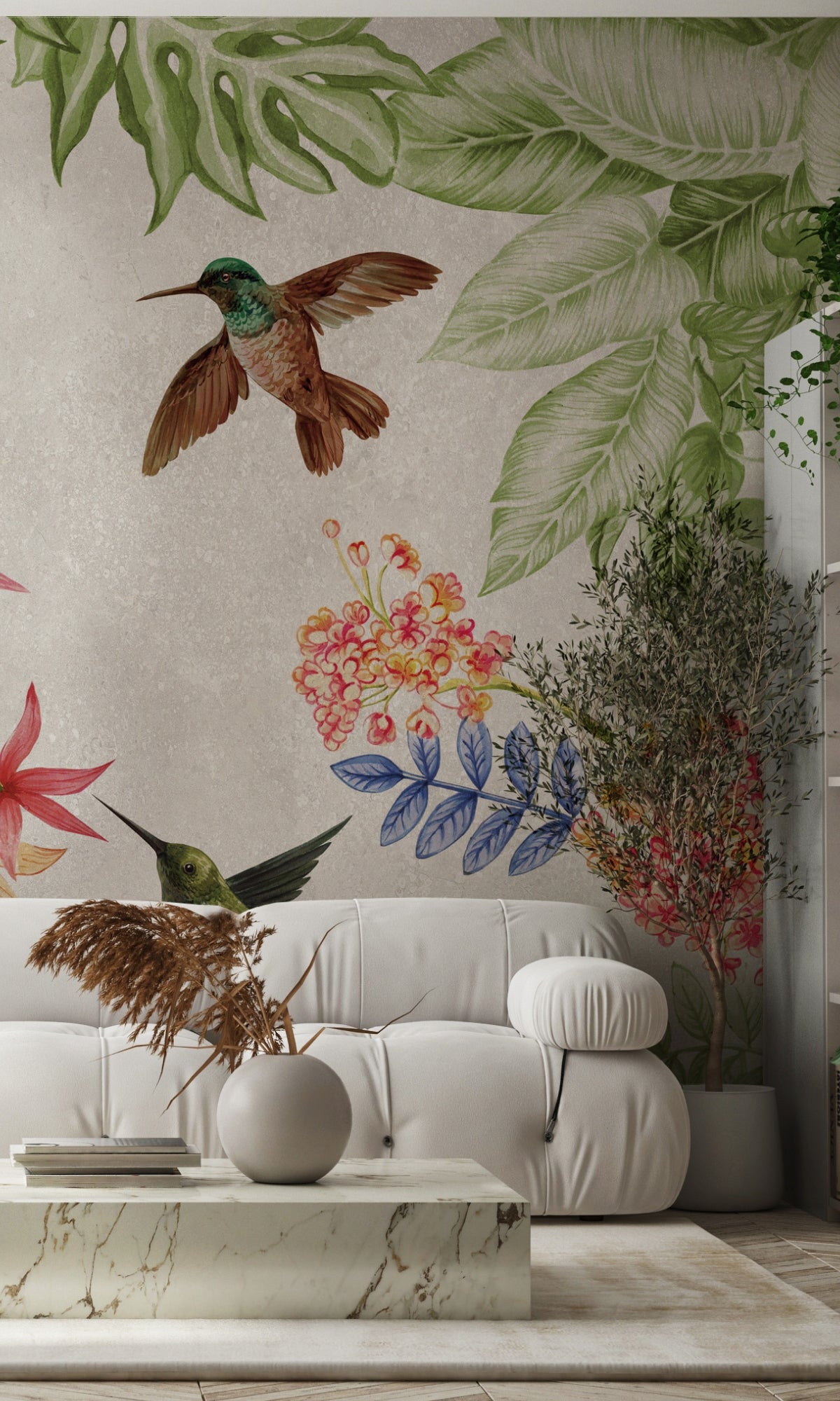 Vibrant Large Watercolor Mural Wallpaper Set - M1425 Sample | Peel & Stick Removable Wall Decor for Living Room, Bedroom, Nursery & Office