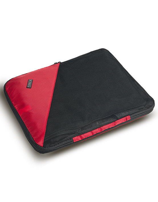 TOSCA TCA063 M 2PK Compression Cube Medium Red - Perfect for Travel Organizing & Packing Luggage Efficiently