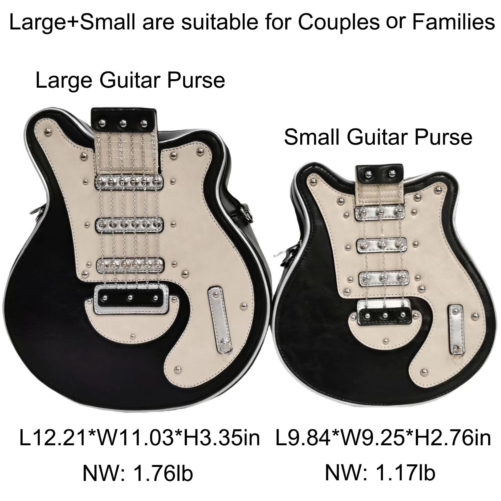 Stylish Guitar Shaped Crossbody Bag for Men & Women - PU Leather Unique Guitar Purse - Perfect for Music Lovers, Concerts & Casual Outings