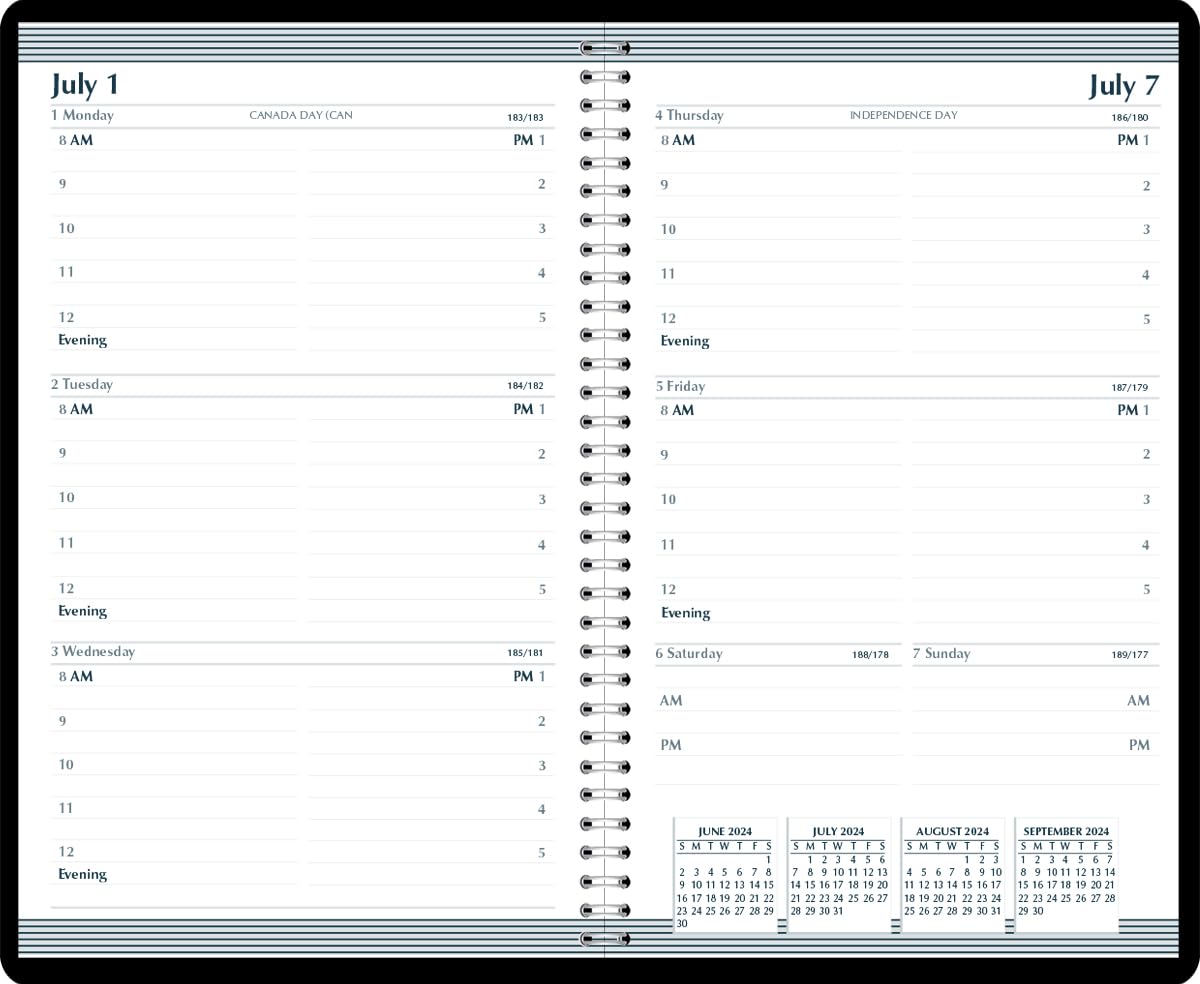 House of Doolittle 2024-2025 Weekly Academic Planner - 5 x 8 Inches, Black, July to July (HOD27702-25) - Perfect for Students, Teachers & Office Professionals