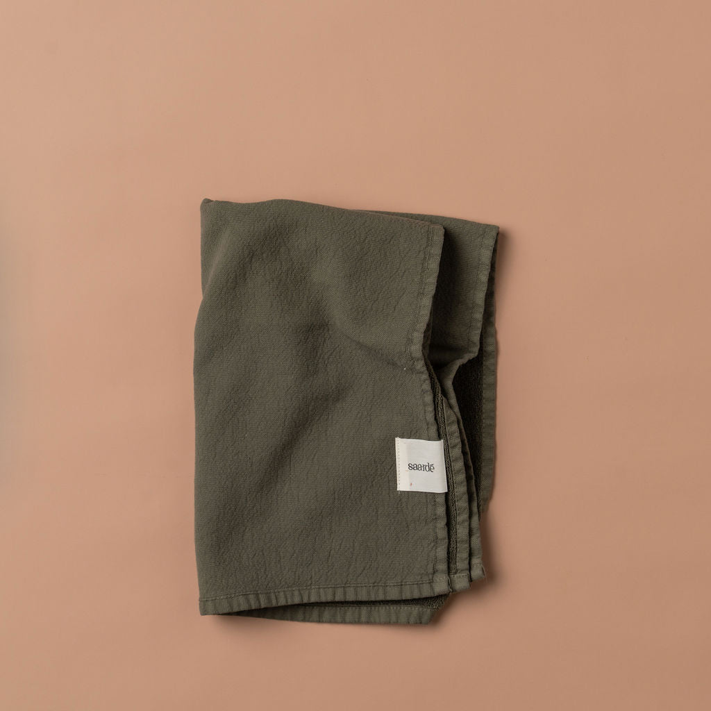 Vintage Wash Tea Towel Set - 100% Cotton Kitchen Towels for Drying Dishes, Hands & Cleaning - Olive Green - Perfect for Farmhouse, Rustic & Vintage Style Kitchens