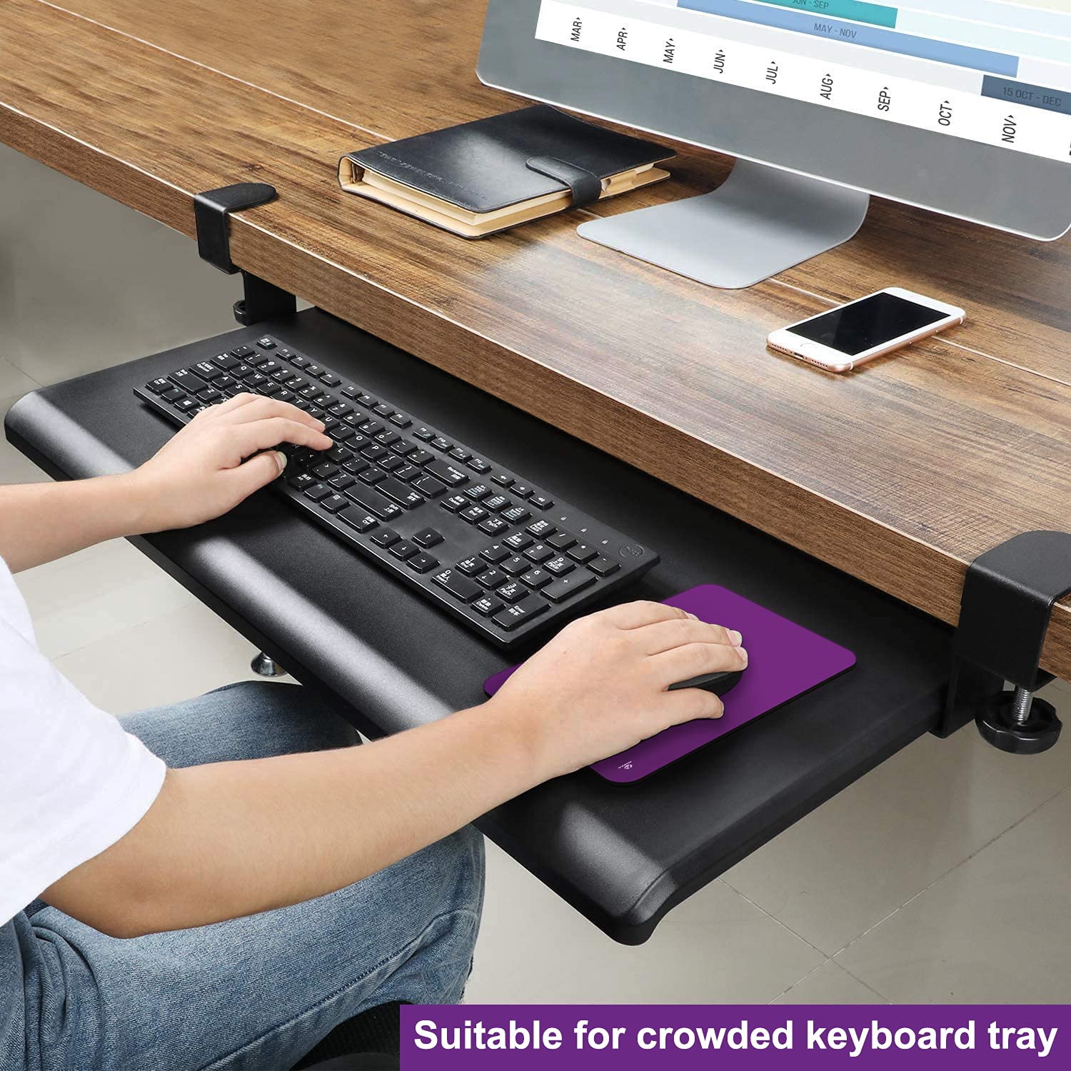 Audimi Small Mouse Pad 6 x 8 Inch - Mini Thick Non-Slip Mouse Pad for Laptop & Wireless Mouse, Portable & Washable Office Desk Mat - Perfect for Home, Office & Travel (Purple)
