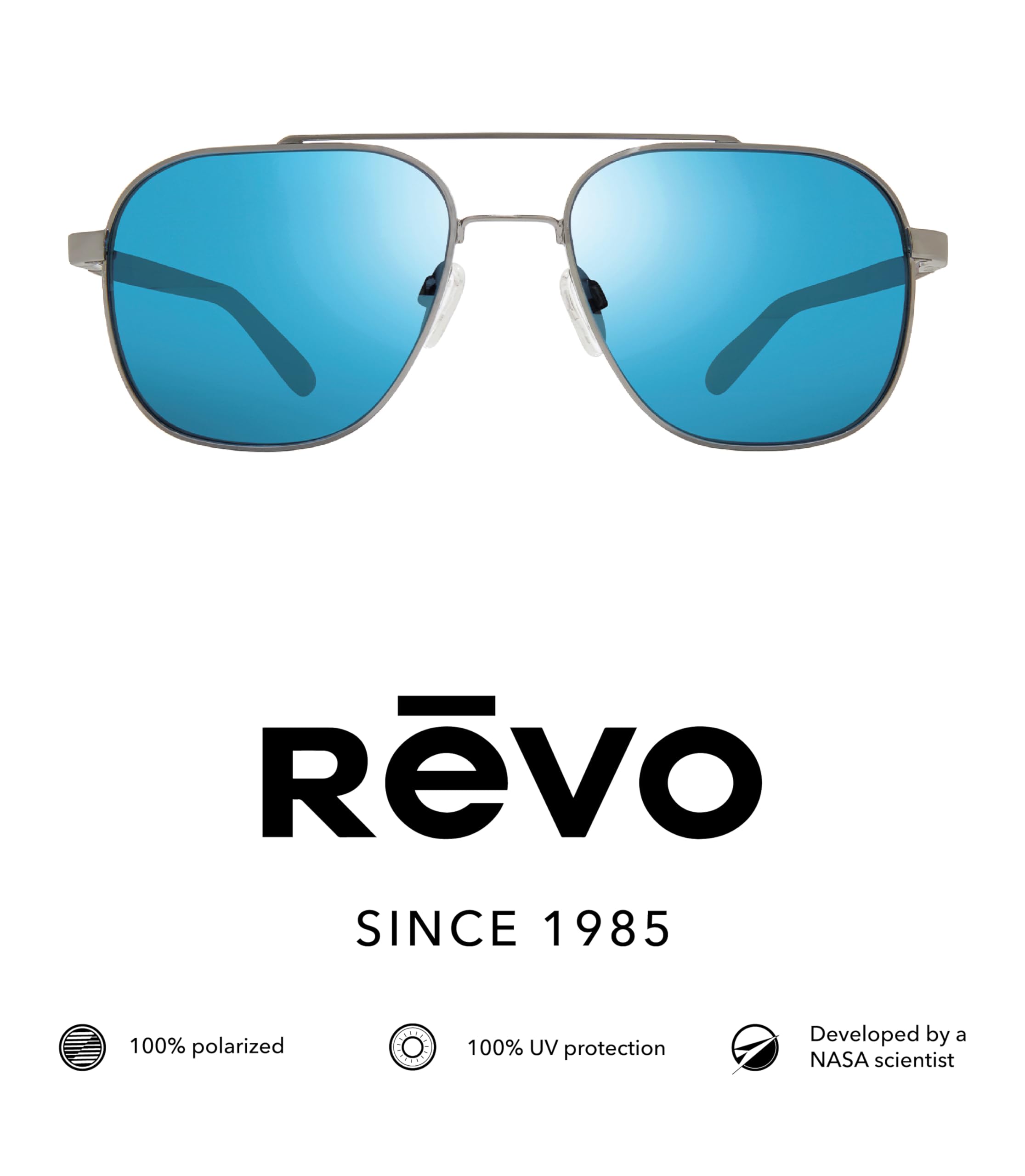 Revo Arthur Polarized Sunglasses for Men & Women - Crystal Glass Lens, Metal Aviator Frame - UV Protection for Driving, Fishing & Outdoor Activities