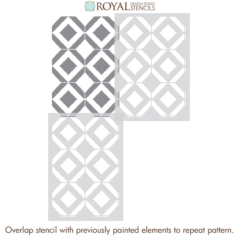 Bird's Eye Ikat Allover Wall Stencil - DIY Home Decor Painting Template for Living Room, Bedroom, and Nursery - Perfect for Wall Art, Accent Walls, and Creative Interior Design Projects