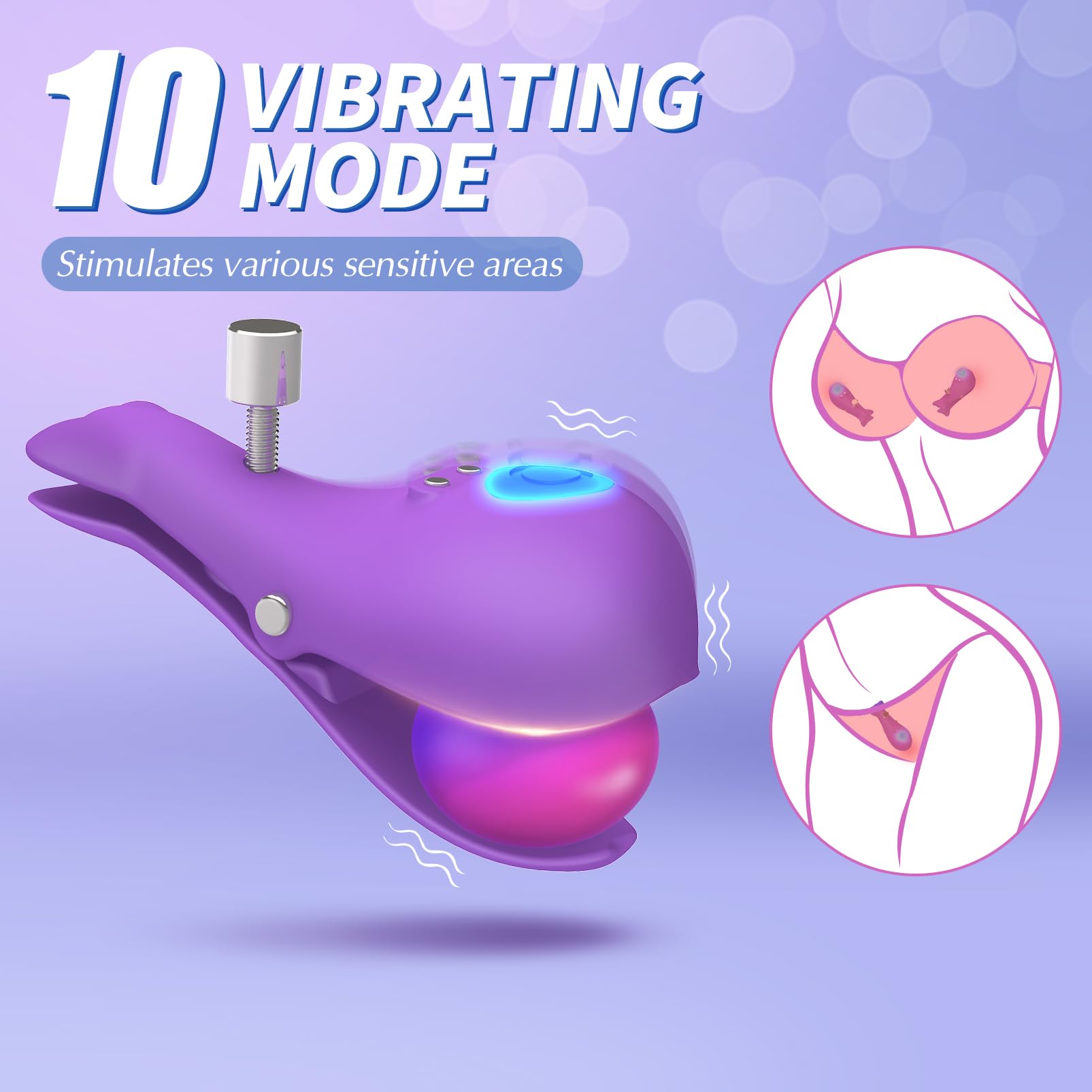 UTIMI 3-in-1 Wireless Electric Clitoral & Nipple Stimulator - 10 Vibration Modes, Remote Control Adult Toy for Women & Couples - Perfect for Solo Play, Foreplay & Intimate Bonding