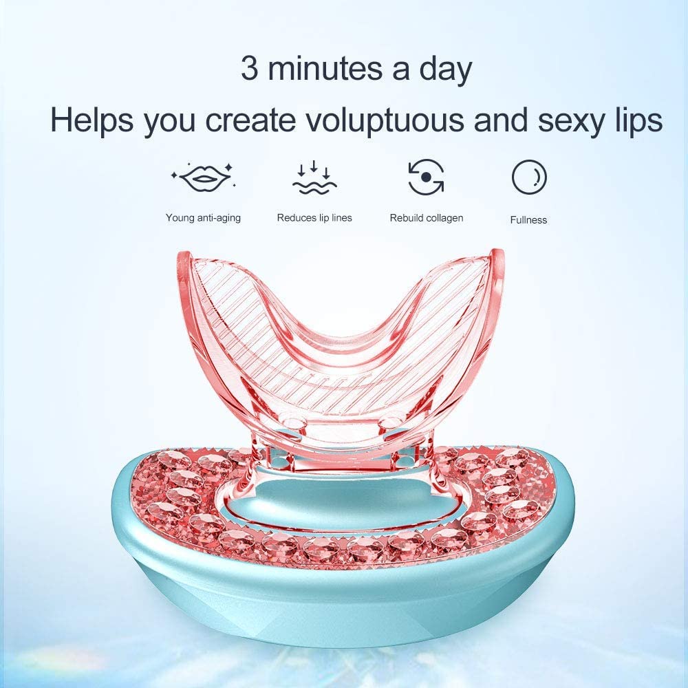 Electric Lip Plumper with LED Light Therapy - Automatic Lip Enhancer for Natural Fuller Lips | Beauty Tool for Bigger, Sexier Lips | Perfect for Home Use & Professional Makeup