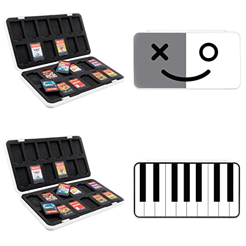 SNRIQ 2 Pack 24-Slot Nintendo Switch Game Card Holder Case - Waterproof Protective Storage Box for Switch Game Cartridges (White) - Perfect for Travel, Home Organization & Gaming Accessories Collection