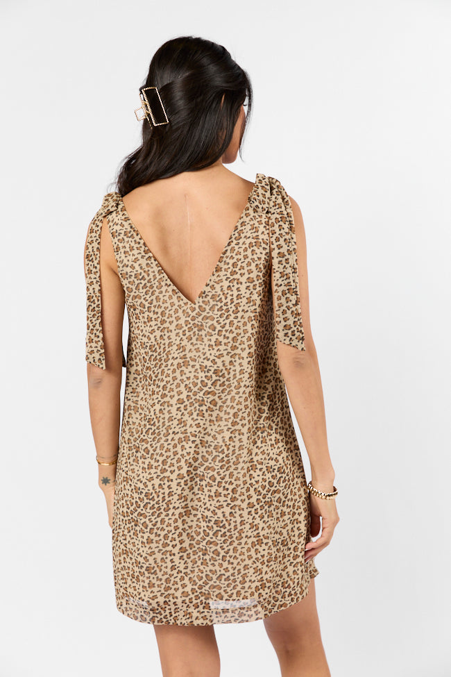 Wild Love Leopard Print Tie Shoulder Dress - Sexy Animal Print Party Dress for Women | Perfect for Night Out, Club Wear & Special Occasions