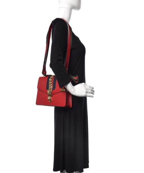 Gucci Sylvie Small Shoulder Bag in Hibiscus Red | Luxury Leather Crossbody Purse for Women | Perfect for Date Night, Office & Special Occasions
