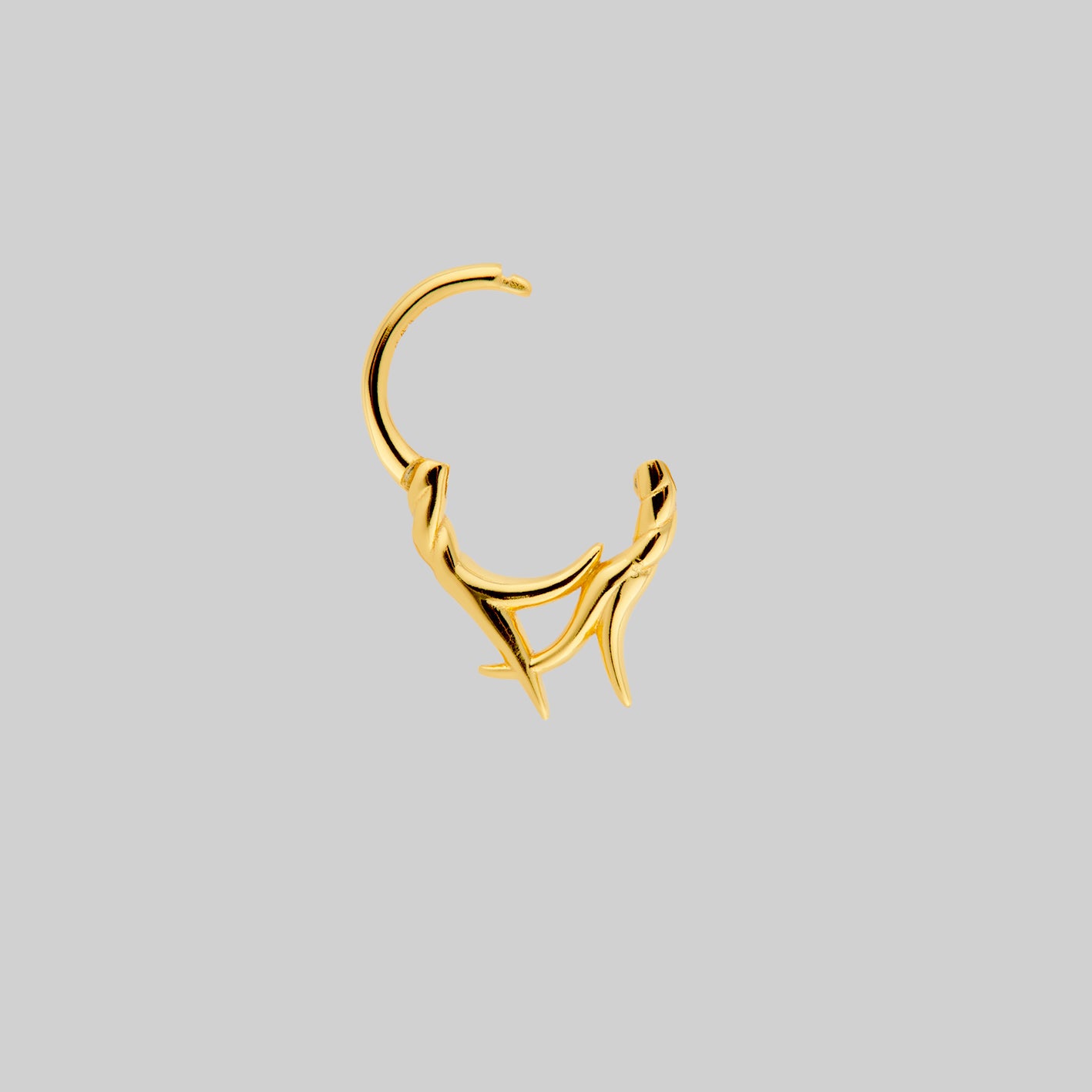 ABANDON. Intertwined Roots Septum Clicker Ring in Gold - Perfect for Body Jewelry, Piercing Accessories & Alternative Fashion