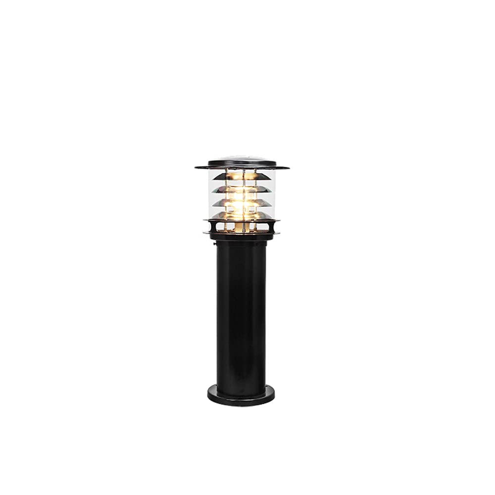 Waterproof Outdoor Acrylic Column Post Light - Modern E27 Lawn Path Lamp for Garden, Fence, Pool Deck & Gate (Set of 2) | Weather-Resistant Bollard Lighting for Pathways, Driveways & Landscaping