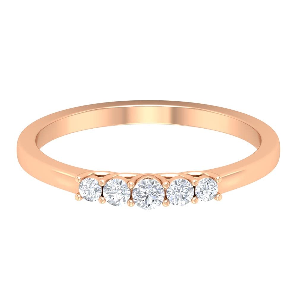 1/4 CT Moissanite Ring for Women - 5 Stone 14K Solid Gold Engagement Ring, Wedding Band, Anniversary Gift for Her - Perfect for Proposals, Bridal Jewelry & Special Occasions