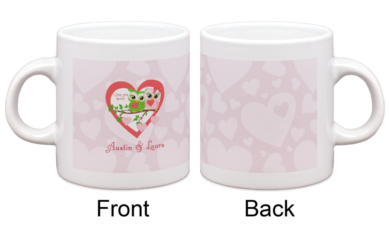 Personalized Valentine Owls Single Shot Espresso Cup - Handmade Ceramic Coffee Mug for Couples, Gift for Her/Him - Perfect for Romantic Dates, Anniversaries & Valentine's Day Coffee Moments