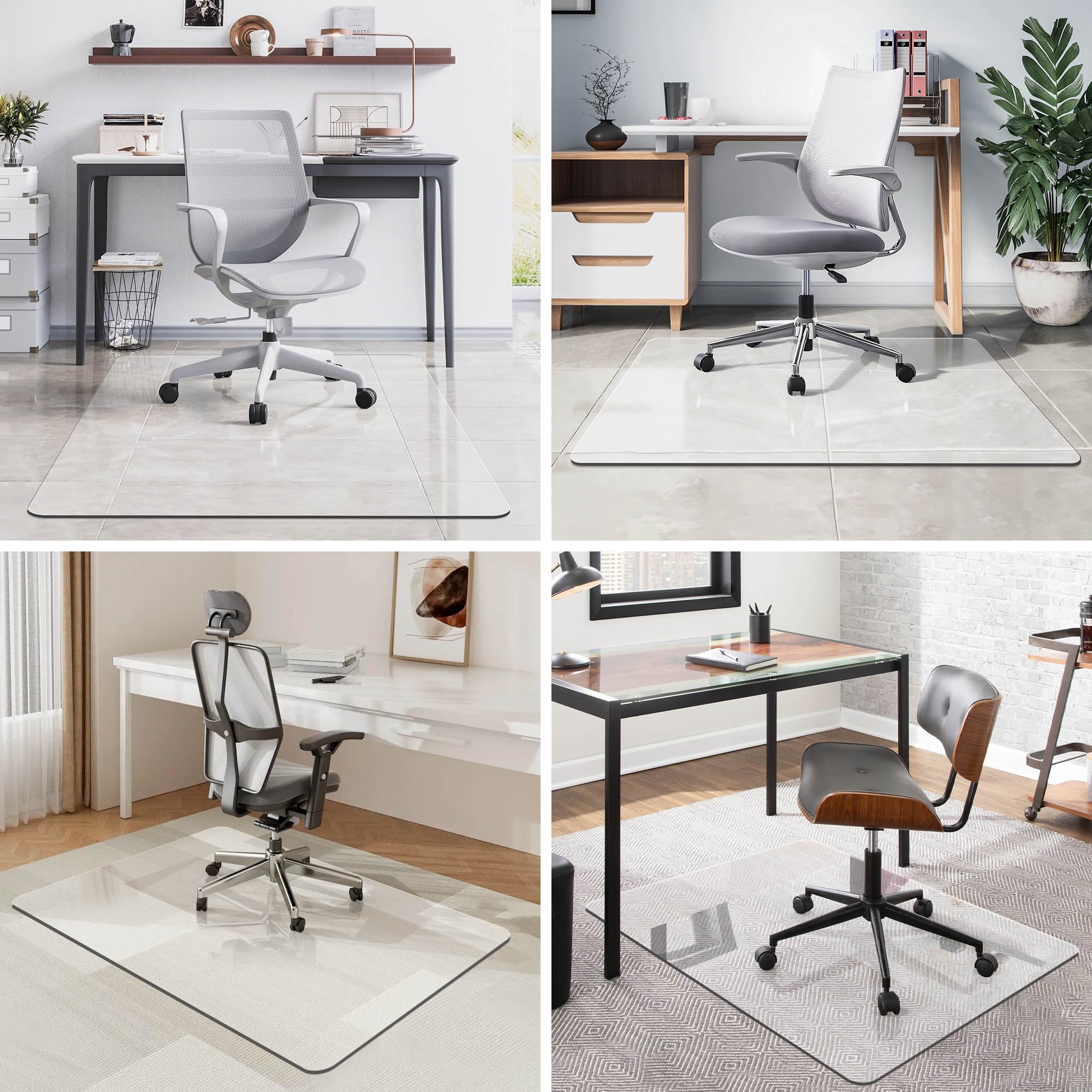 Premium Clear Office Chair Mat for Hardwood Floors & Carpets - 48
