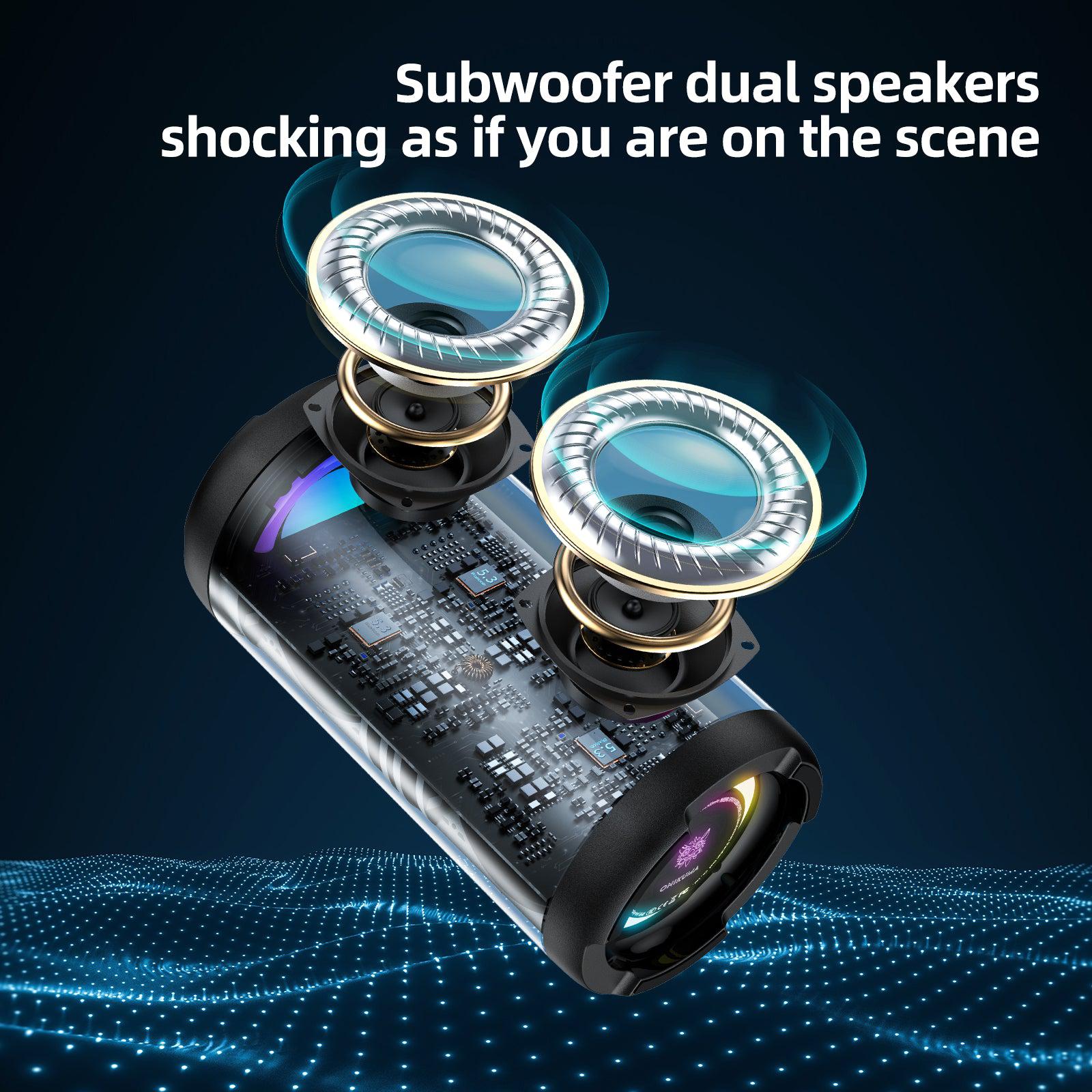 ONIKUMA L20 RGB Outdoor Bluetooth Speaker - IPX7 Waterproof, Dual Pairing, 30W HD Sound for Home Theater, TV, PC Gaming, Pool Parties & Camping