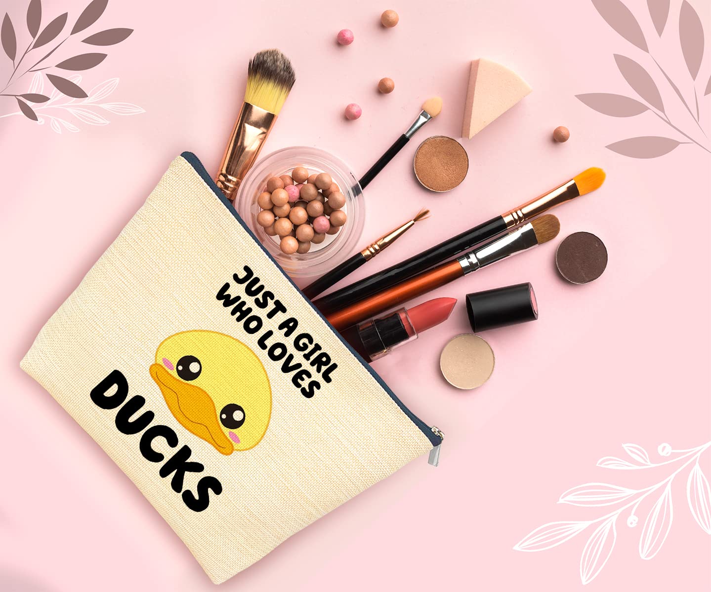 Cute Duck Travel Makeup Bag for Women - Farm Animal Lovers Gift Idea for Girls | Waterproof Cosmetic Organizer for Travel, Gym & Daily Use