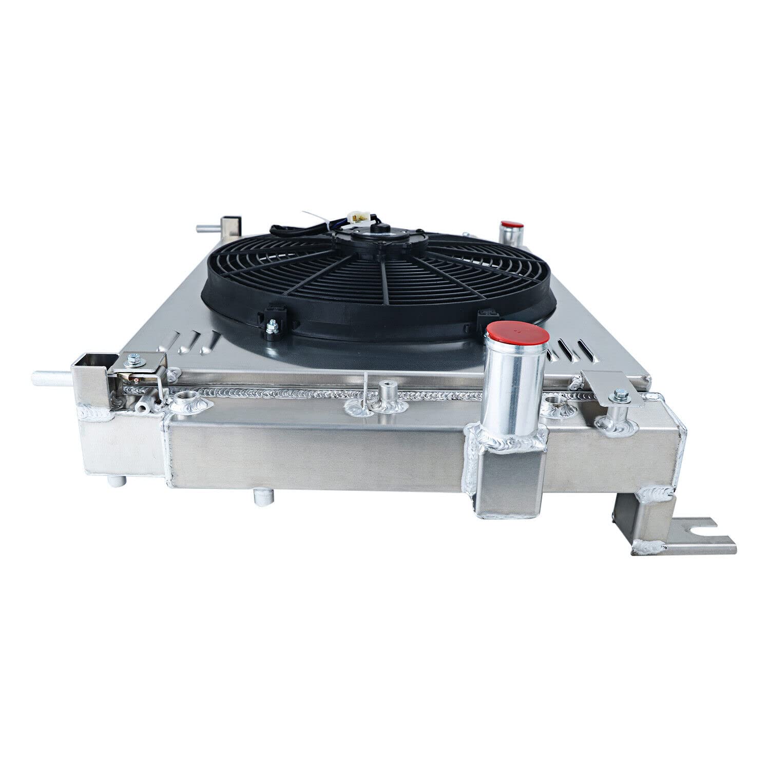 High-Performance Direct Cooling Radiator Fan Shroud Combo for 2000-2004 Dodge Dakota & Durango 2.5L 3.7L 3.9L 4.7L 5.9L - All Aluminum 3-Row Upgrade - Perfect for Off-Roading & Heavy-Duty Towing