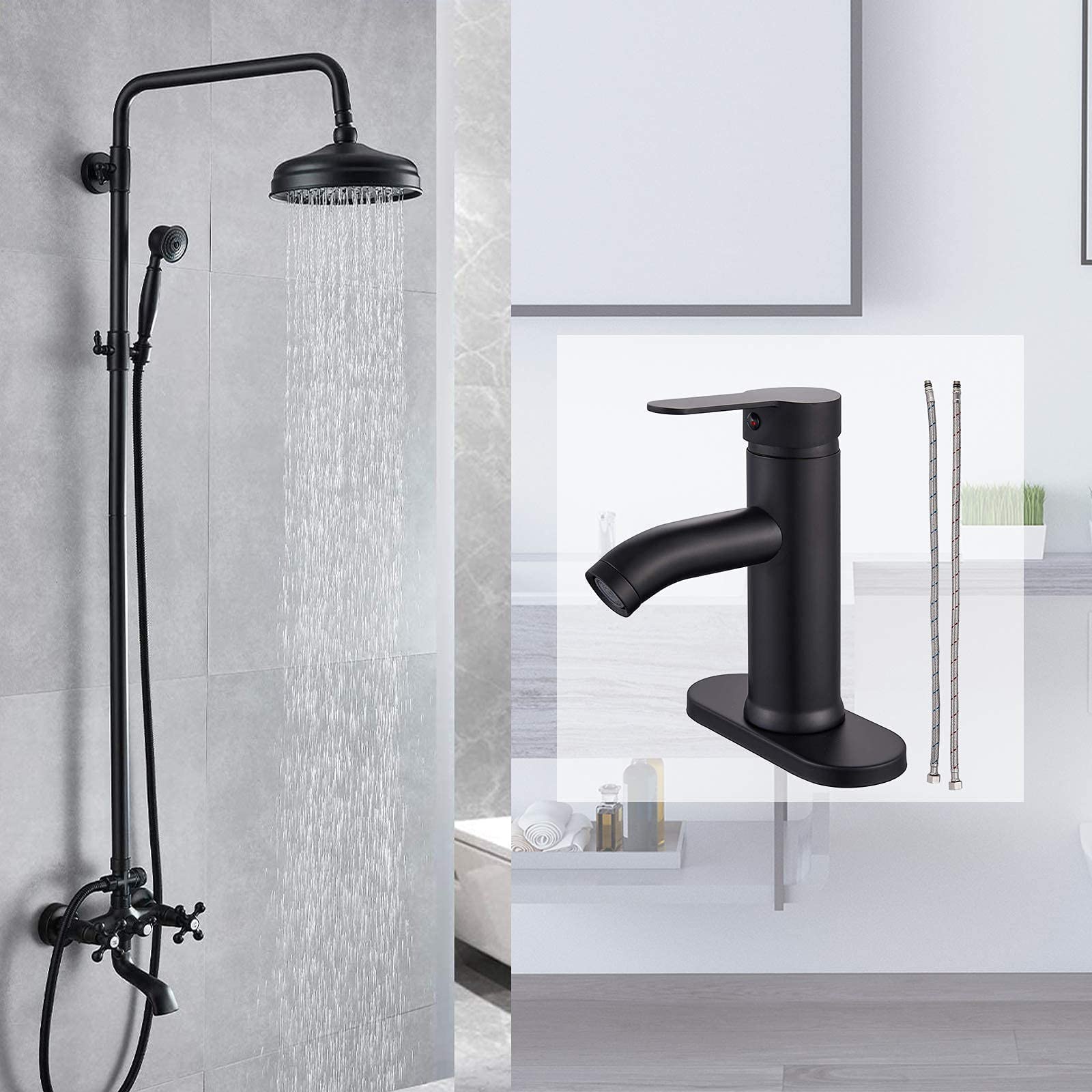 Luxury Matte Black Shower Faucet 8