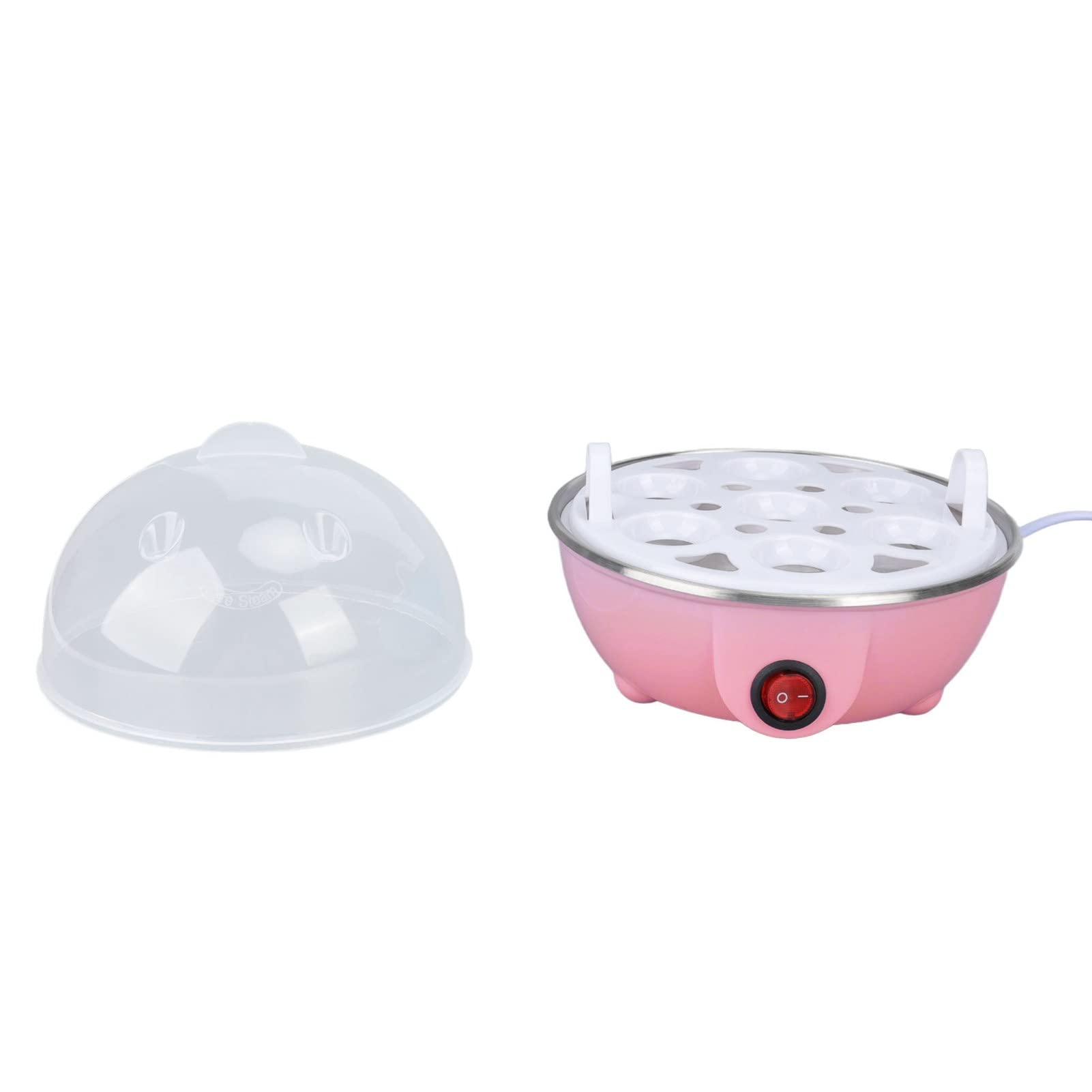 Electric Egg Cooker with Auto Shut Off - Rapid Egg Cooker for Soft/Hard Boiled Eggs, Poached Eggs & Omelets - Anti Dry Burn Protection - Perfect for Breakfast Meal Prep, Keto Diet & Healthy Cooking