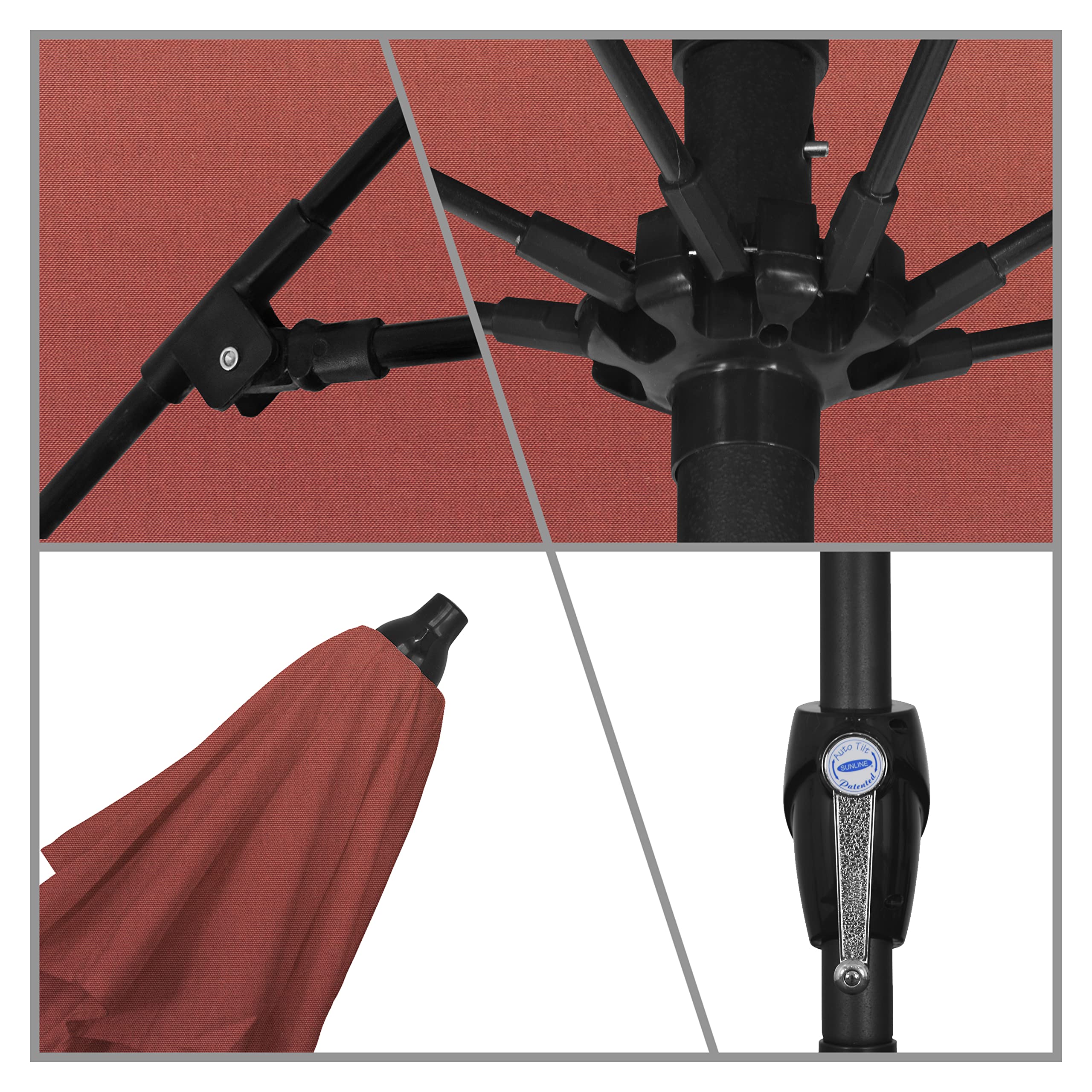 California Umbrella ATA908117-5417 9-Foot Round Patio Umbrella in Tuscan Brown - Perfect for Outdoor Dining, Poolside Lounging, and Backyard Relaxation