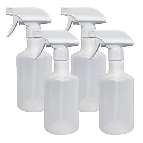 100-Pack 16 oz HDPE Plastic Spray Bottles with Fine Mist Nozzle - Refillable & Reusable for Cleaning, Gardening, Hair Care, and DIY Projects