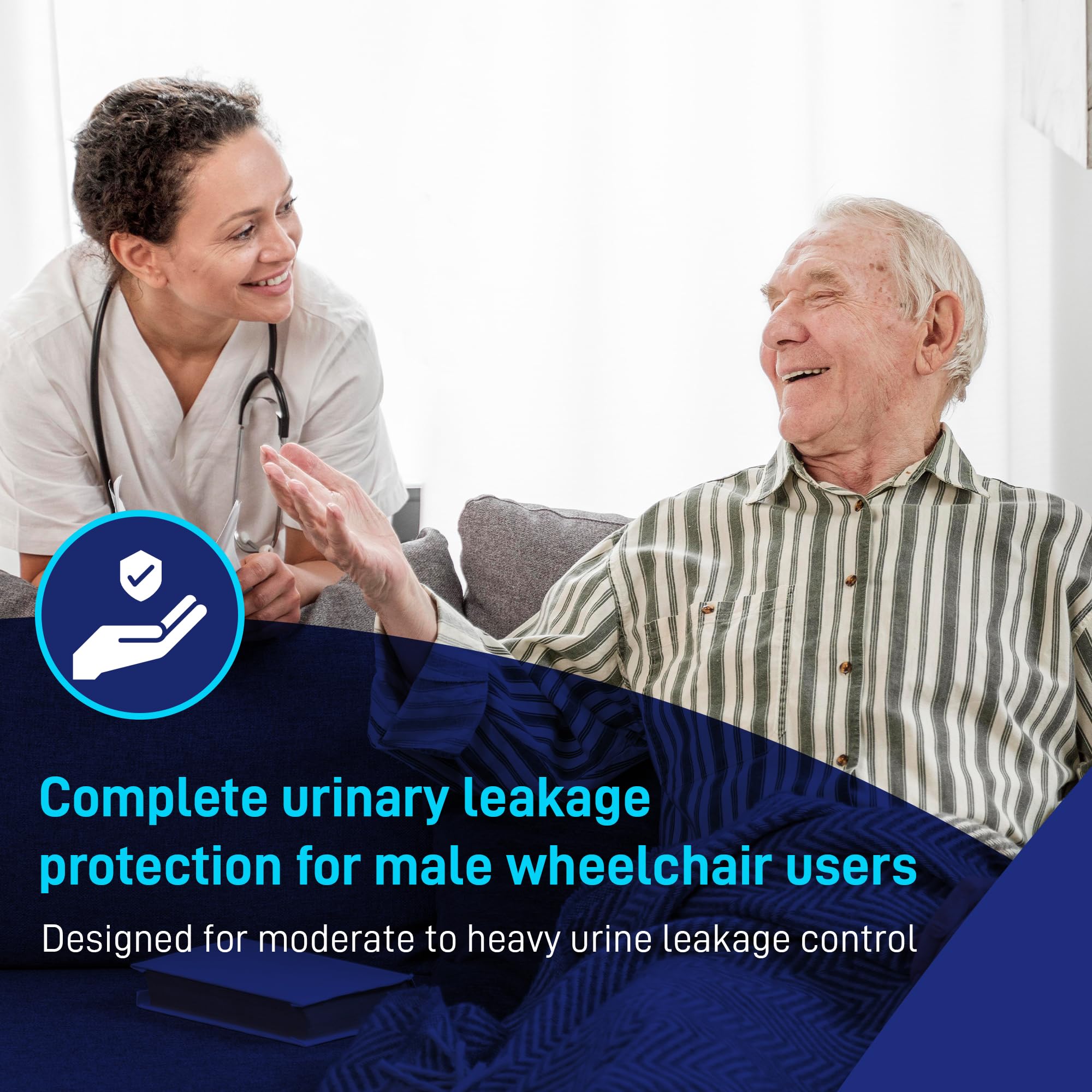 Afex Mobility Incontinence Management Kit with Black Leg Bag Holder - Medium Waist for Men | Urinary Leakage Protection | Wheelchair Accessible | Ideal for Daily Use, Travel & Active Lifestyle