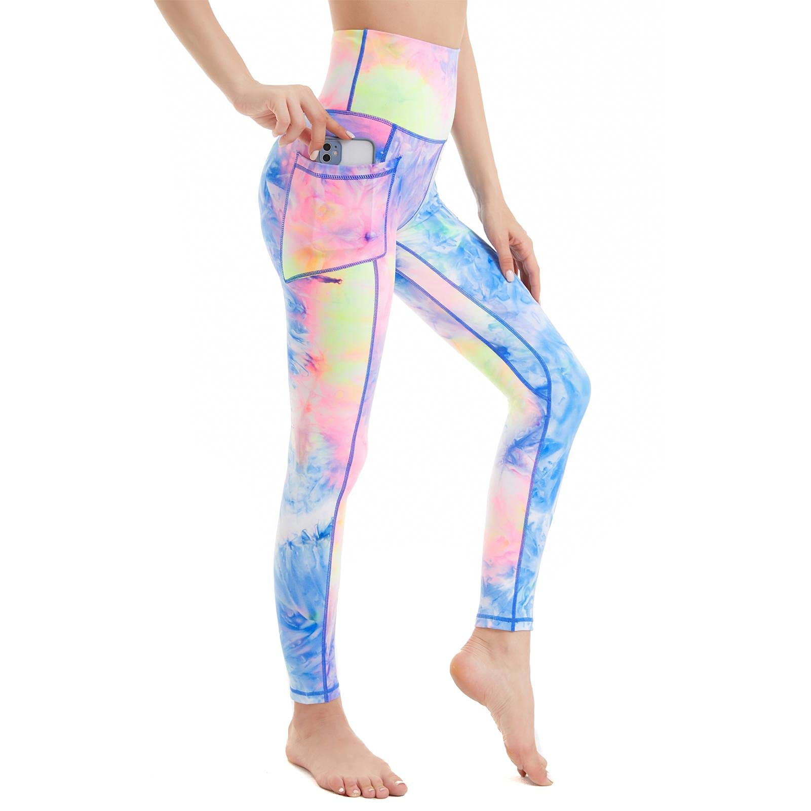CCKO High Waisted Yoga Pants for Women with Pockets - Stretchy Workout Leggings with Tummy Control - Perfect for Gym, Running & Everyday Wear