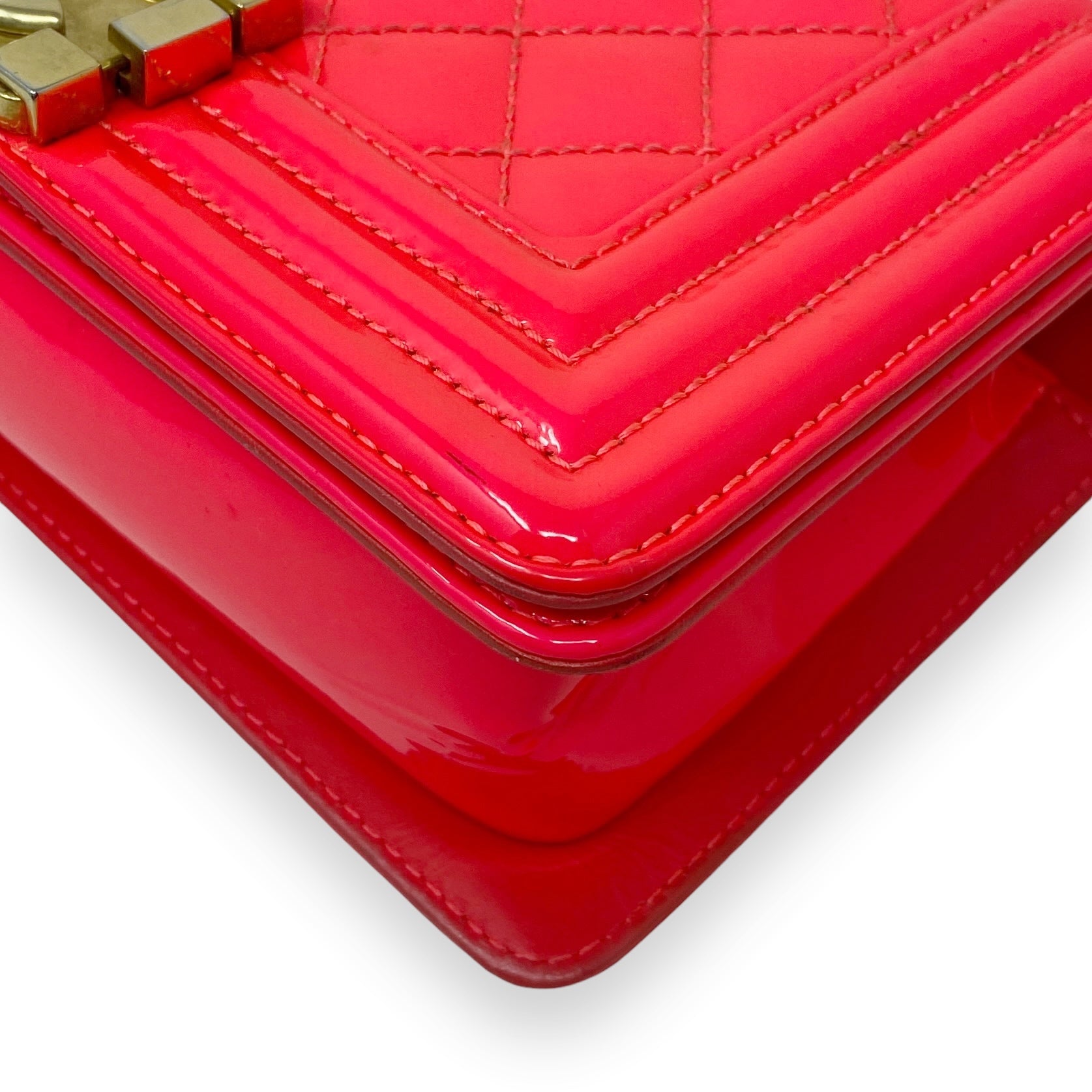 Chanel Pink Patent Leather Small Boy Bag - Luxury Crossbody Handbag for Women, Perfect for Parties, Dates & Special Occasions