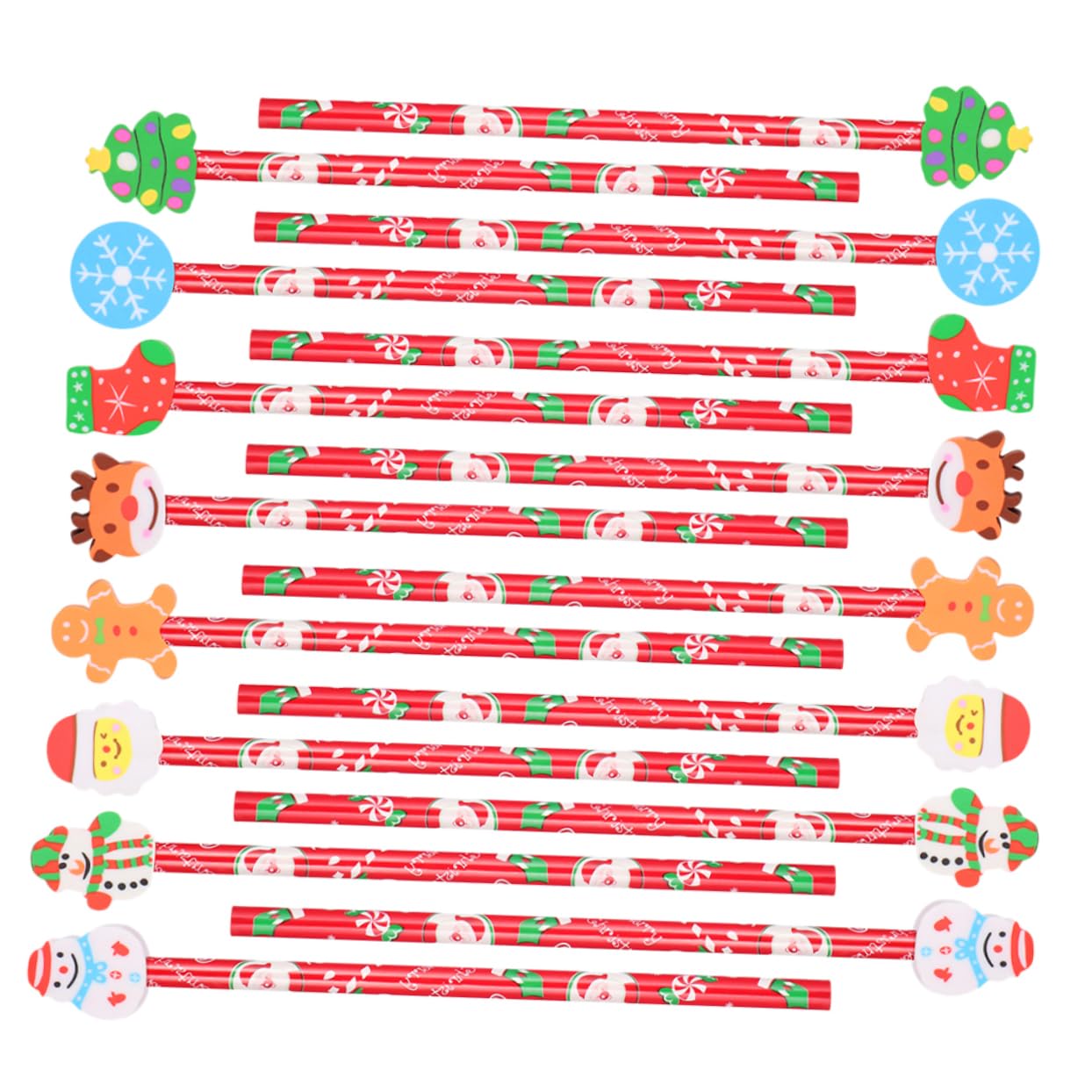 KONTONTY 24-Pack Christmas Wooden Graphite Pencils - Premium Writing & Drawing Pencils for School, Office, Holiday Gifts & DIY Crafts