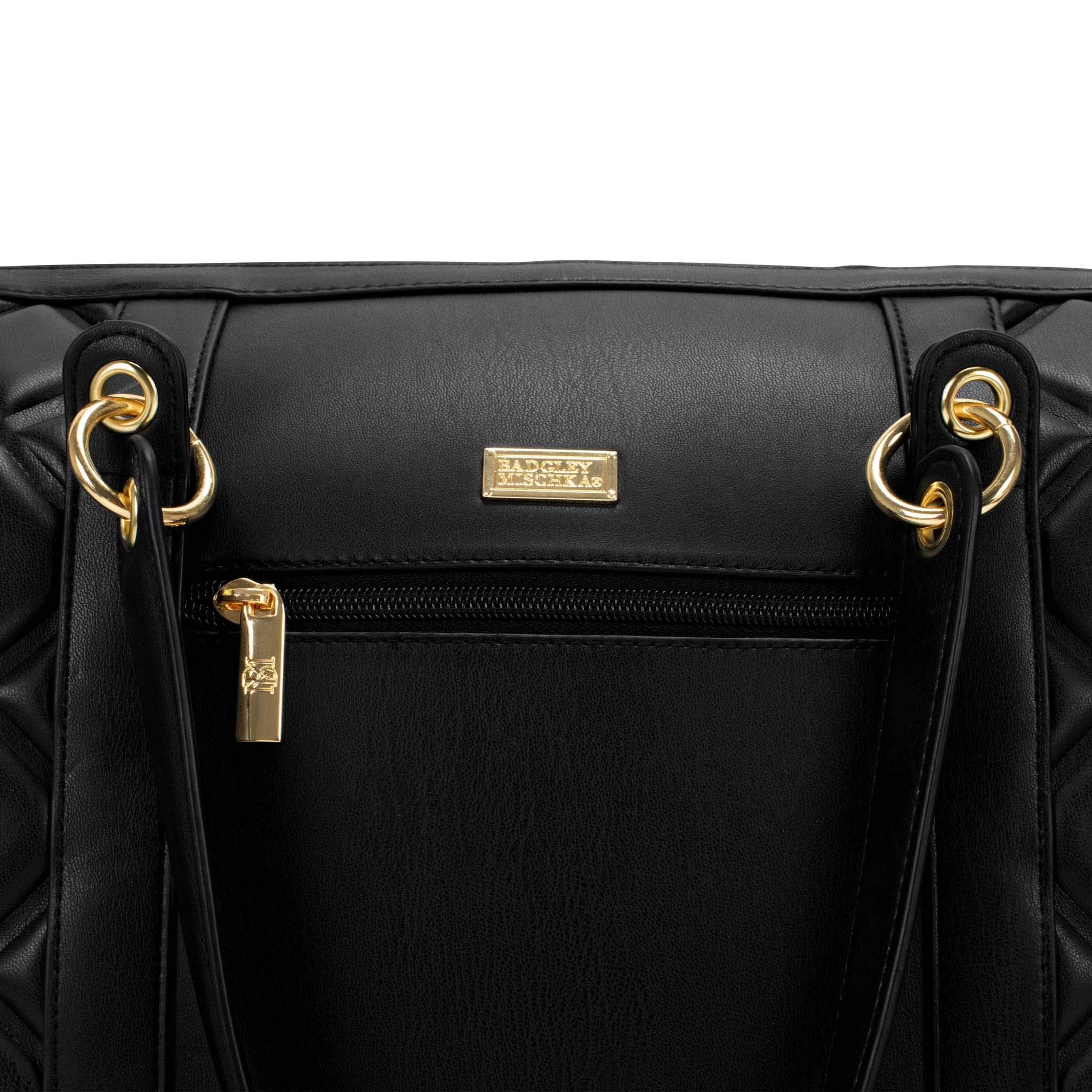 Badgley Mischka Quilted Weekender Travel Tote Bag - Lightweight Packable Carry-On for Women | Perfect for Weekend Getaways, Business Trips & Airplane Travel