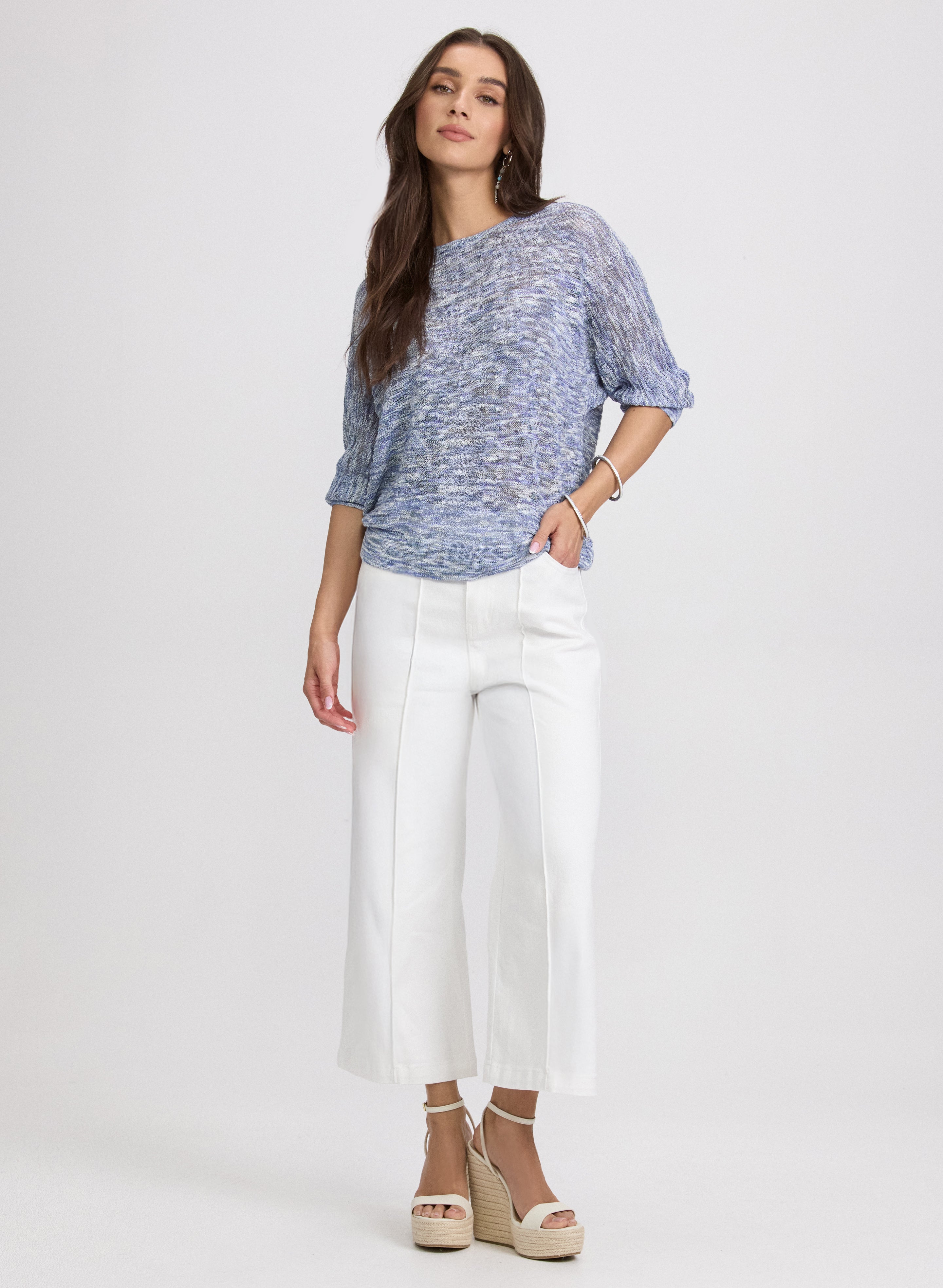 Royal Blue 3/4 Sleeve Knit Top - Laura 3010339 0493 400 - Perfect for Casual Wear, Office Outfits & Date Nights