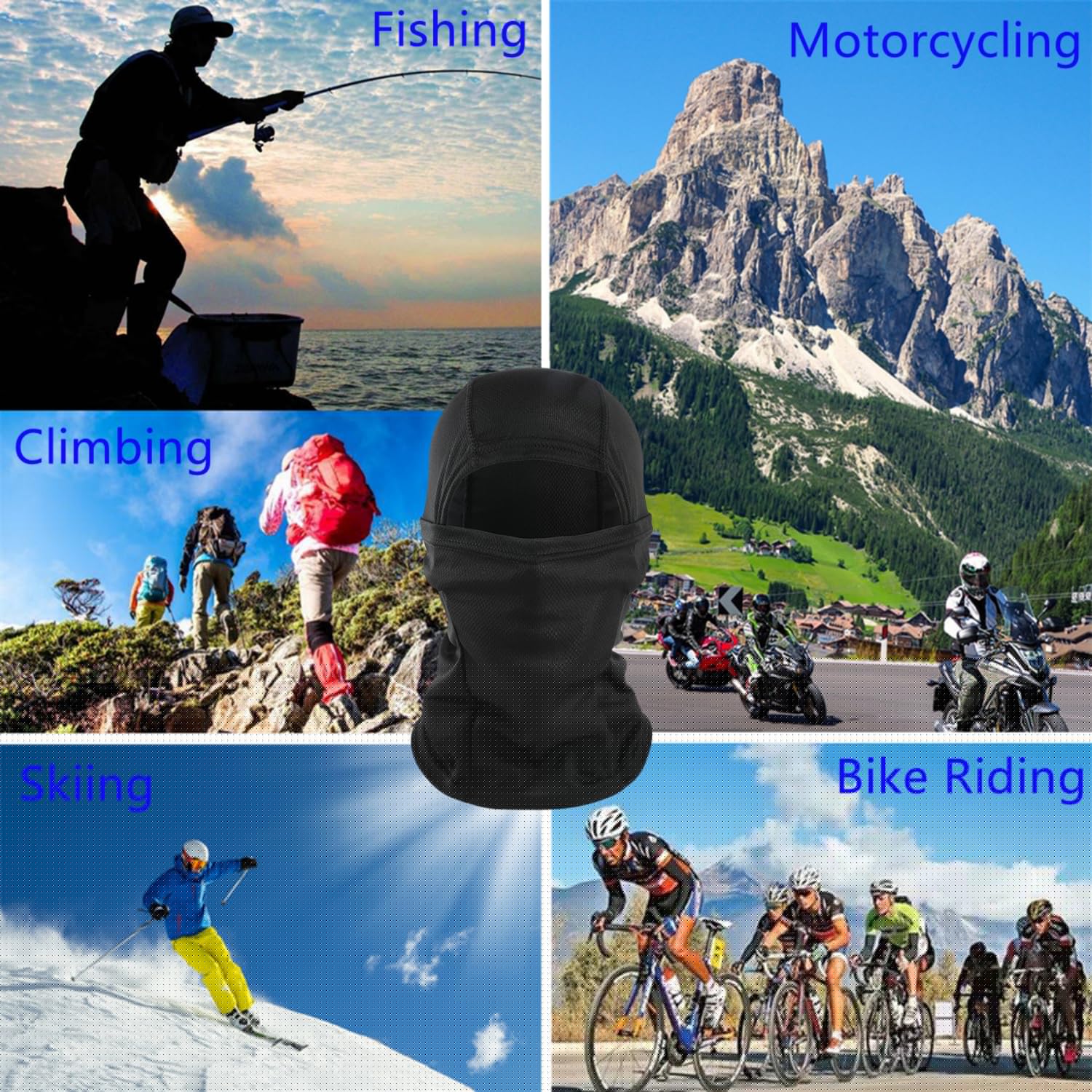 4-Pack UV Protection Balaclava Face Mask - Full Head Cover for Sun Protection, Fishing, Cycling, Hunting & Skiing - Breathable & Lightweight for Outdoor Sports & Winter Activities