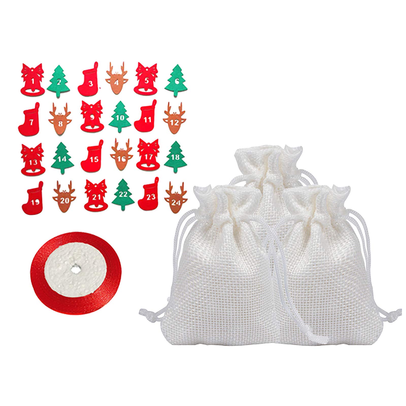 Christmas Candy Bags with Bell - Cotton Hemp Holiday Gift Bags for Christmas Treats, Party Favors, and Stocking Stuffers